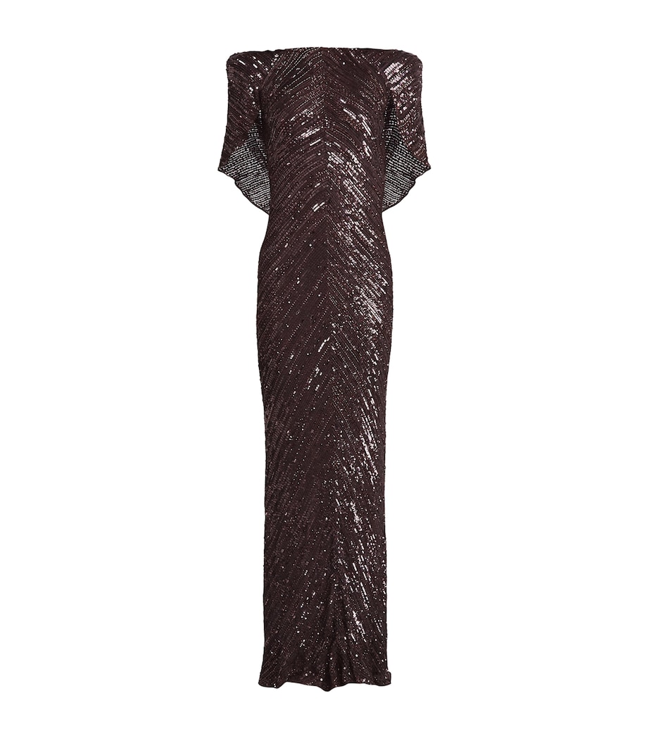 Jenny Packham Womens Sequin Sakari Gown Cacao Image 1