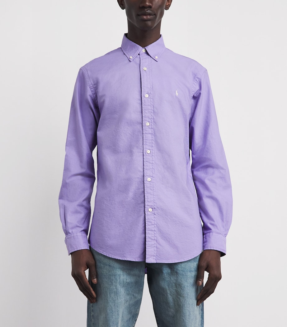 Polo Ralph Lauren Mens Cotton Garment-Dyed Oxford Shirt Powder Purple Image 4
