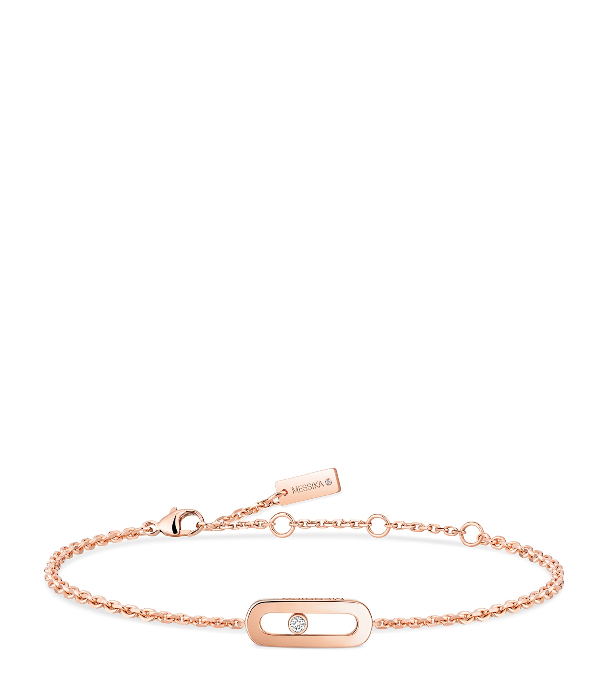 Messika Move Uno Pink Gold and Diamond Chain Bracelet Pink Gold Image 1