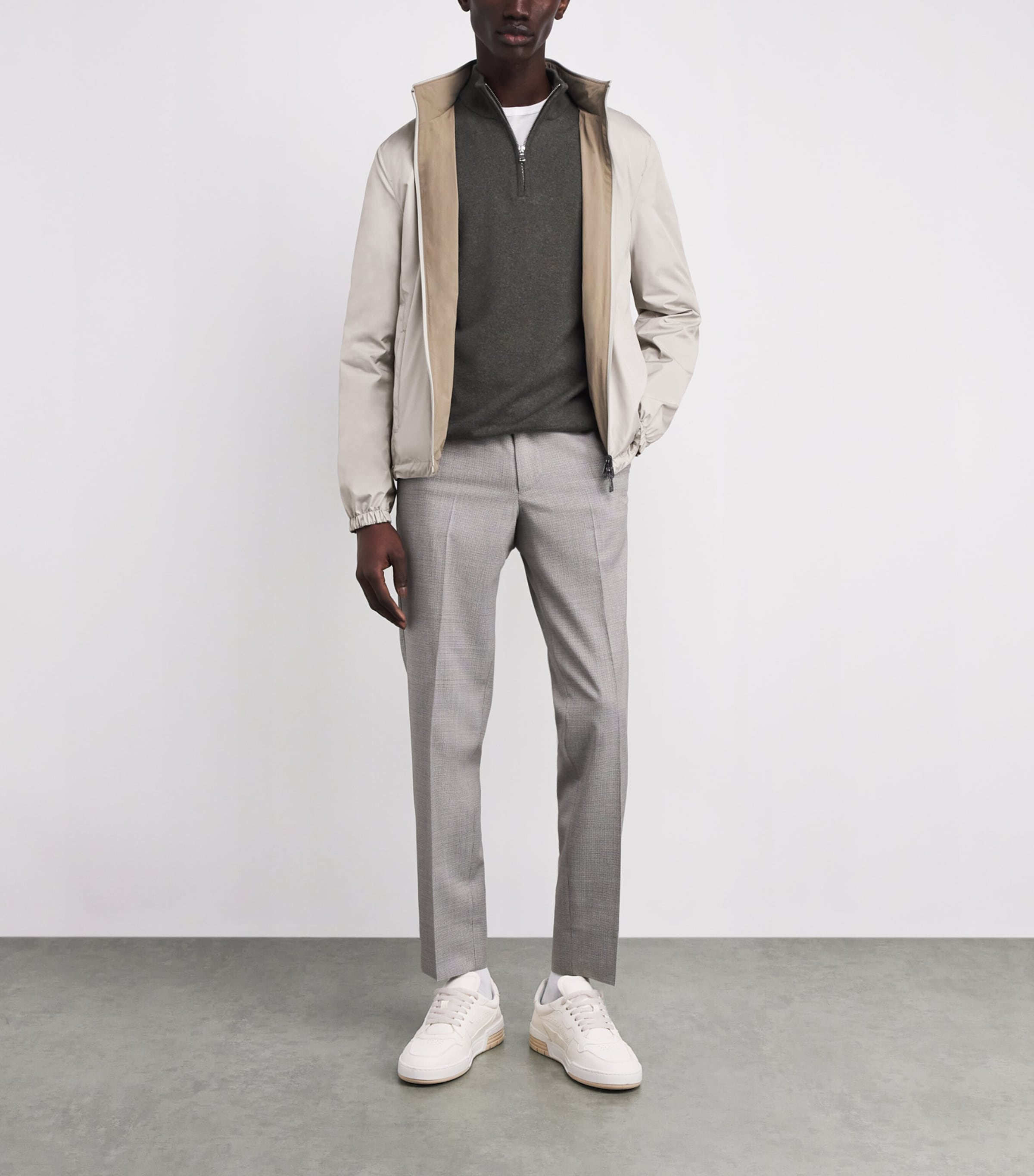 Water-Resistant Bomber Jacket 025 GREY DYED STEEL Image 2