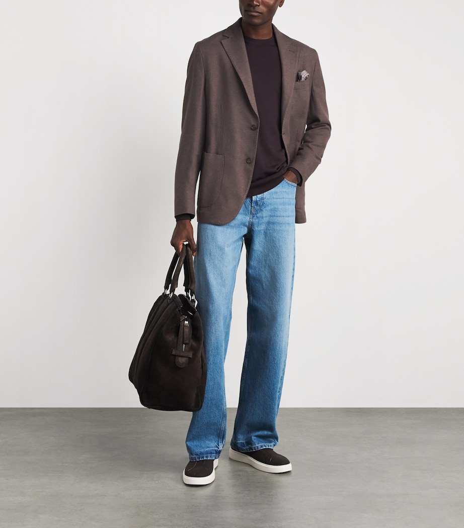Eleventy Mens Silk-Cashmere Unstructured Blazer Moro Image 2