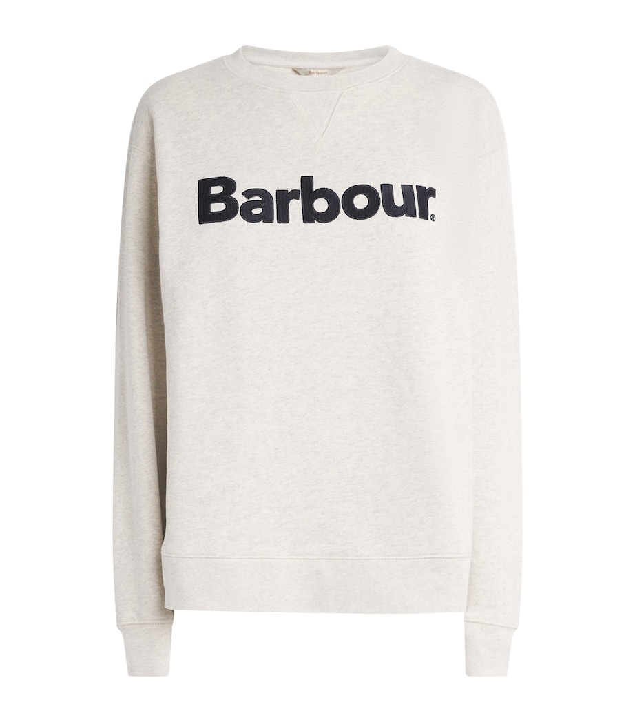 Barbour Womens Logo Hartland Sweatshirt Cloud Marl Image 1