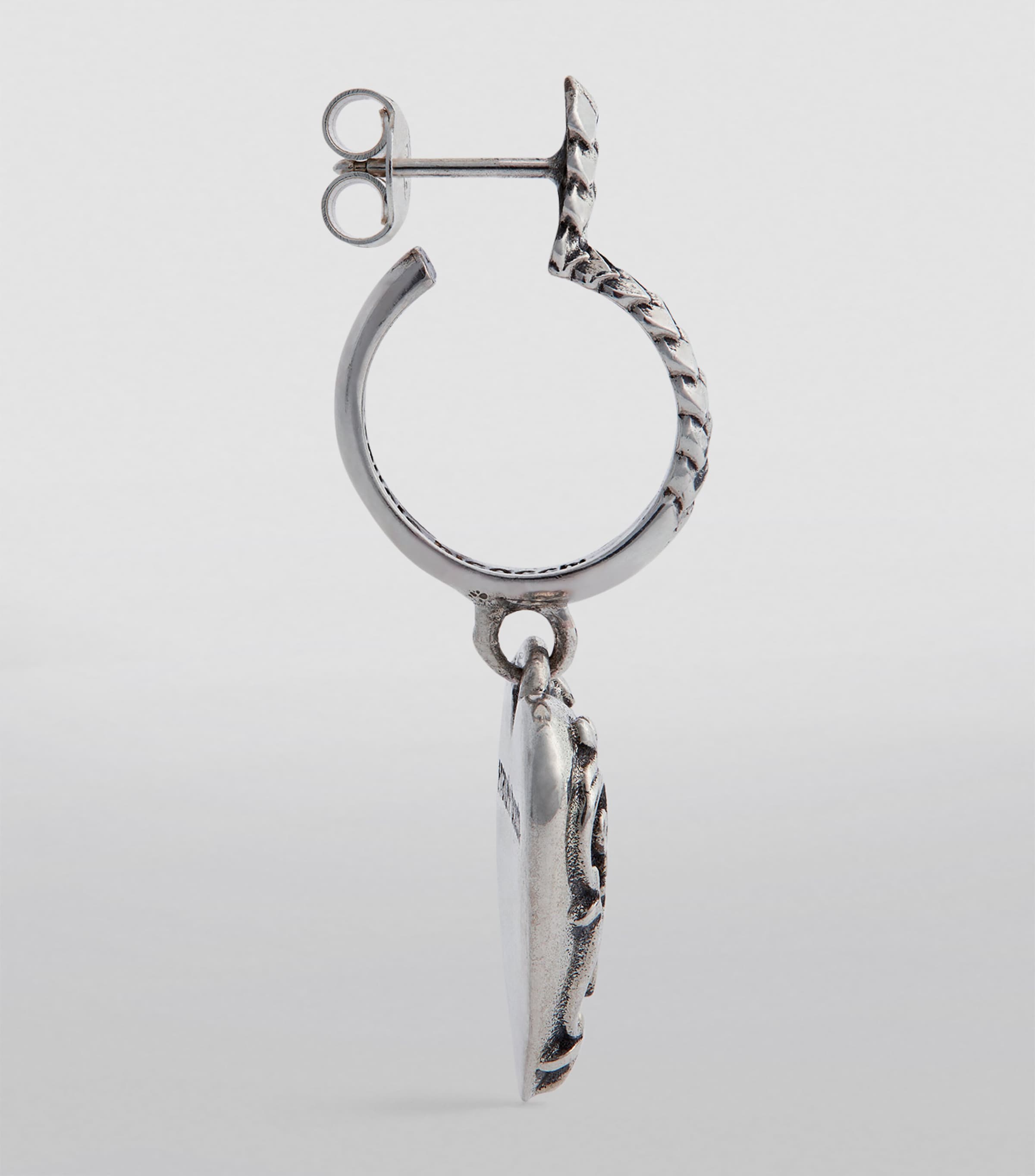 Emanuele Bicocchi Sterling Silver Arabesque Heart Single Earring Silver Image 3