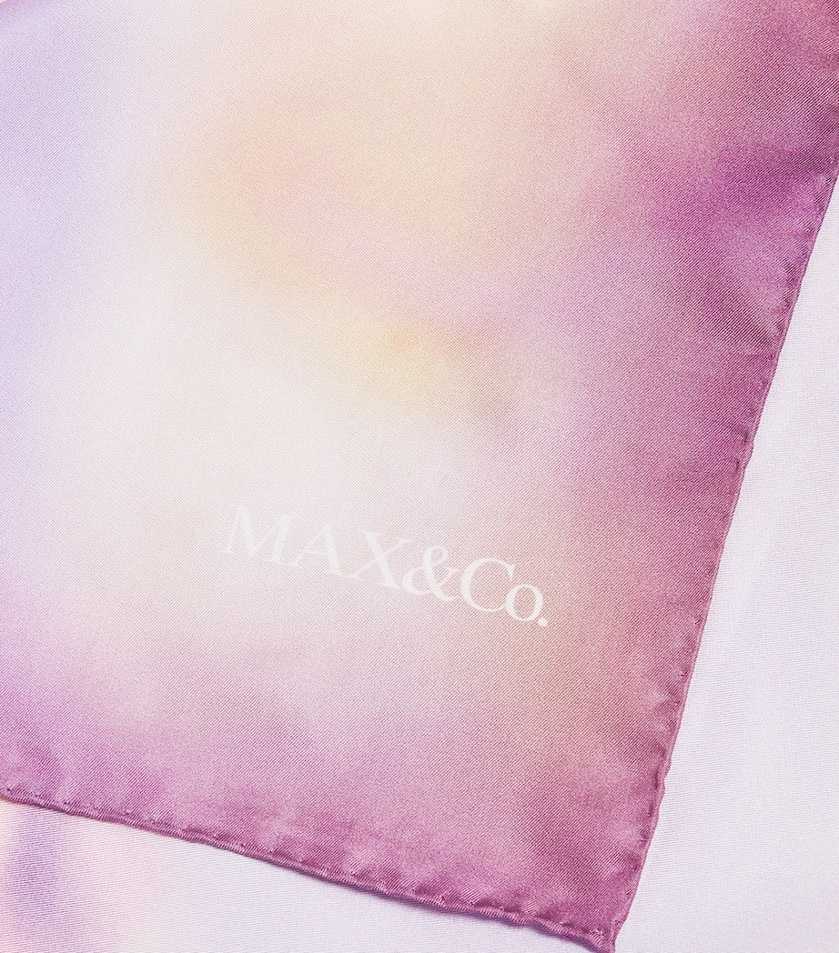 Silk Printed Stole Scarf PURPLE Image 5