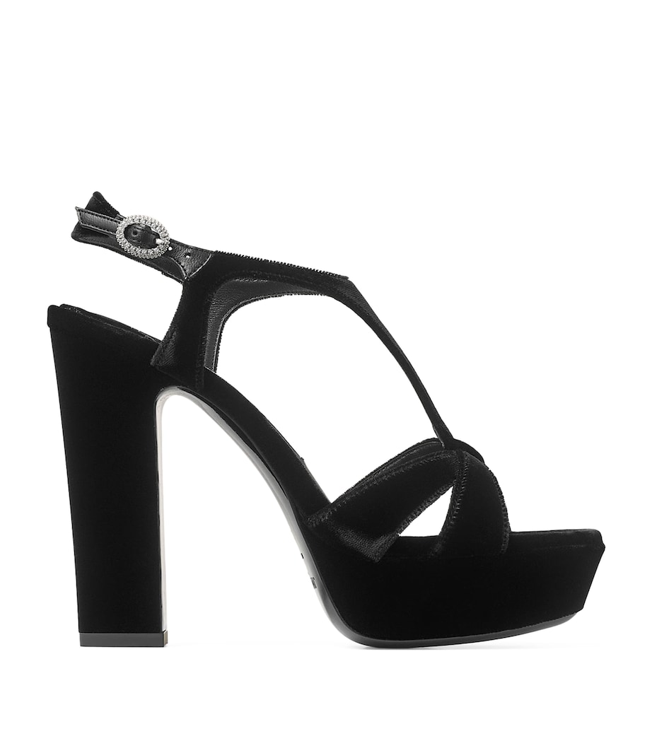 Kesia 120 Velvet Sandals BLACK Image 1