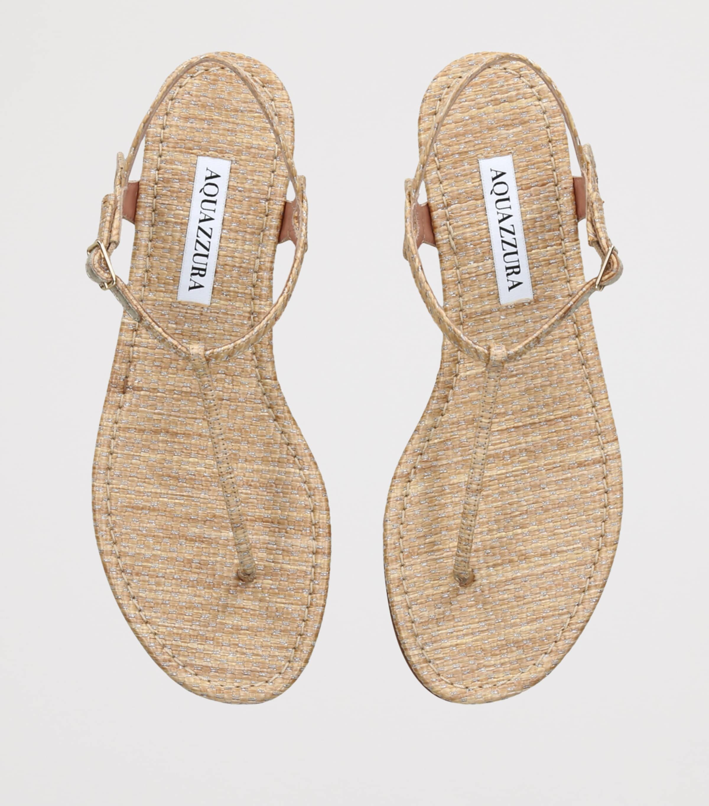 Aquazzura Woven Almost Bare Sandals Beige Image 4