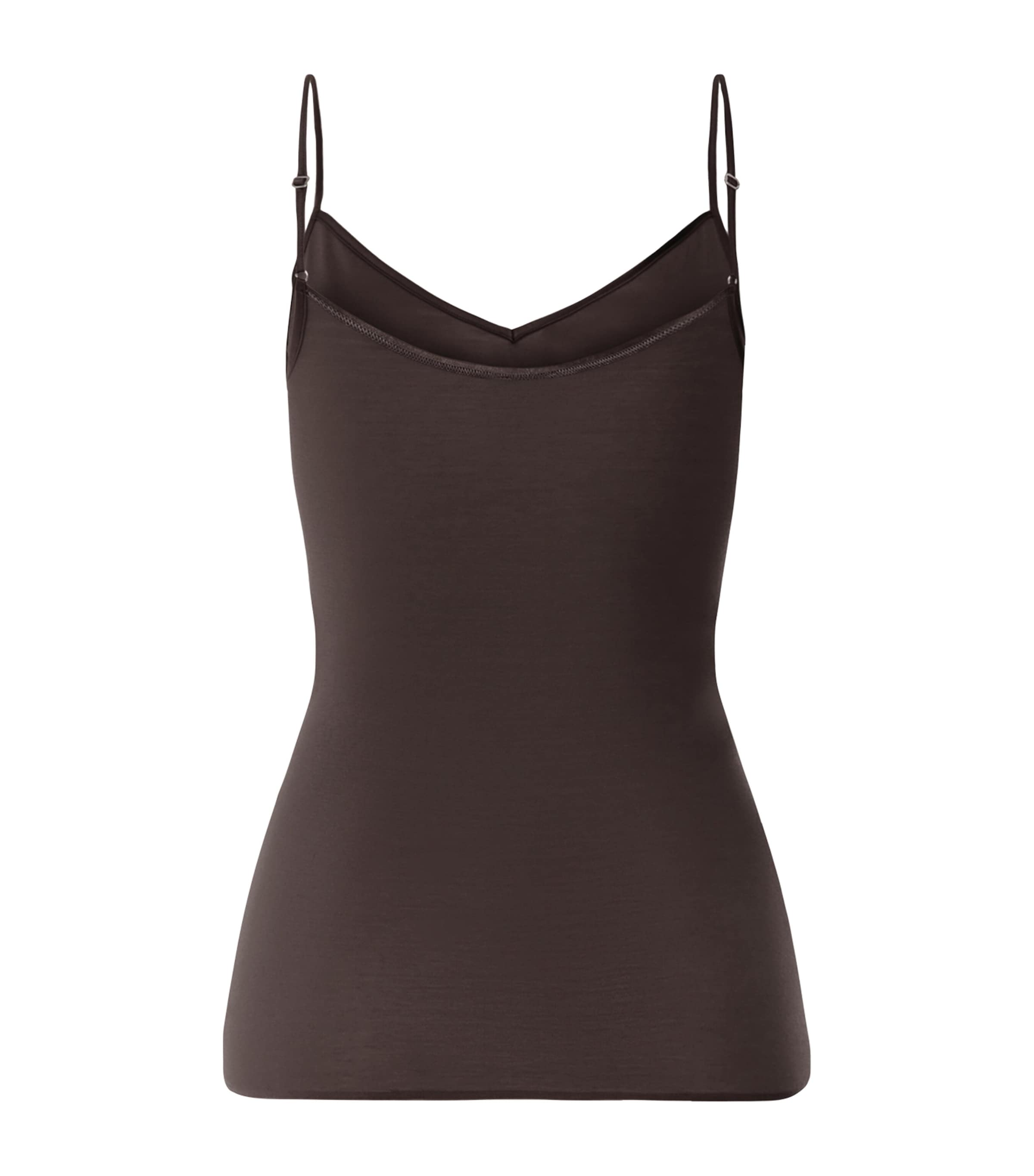 Hanro Womens Cotton Seamless Camisole Dark Mocha Image 3