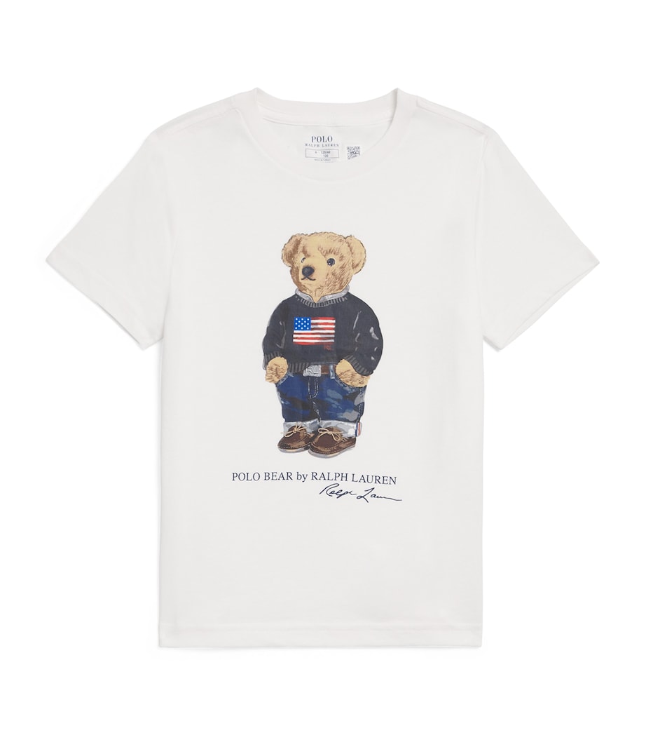 Cotton Polo Bear T-Shirt (2-7 Years) WHITE Image 1