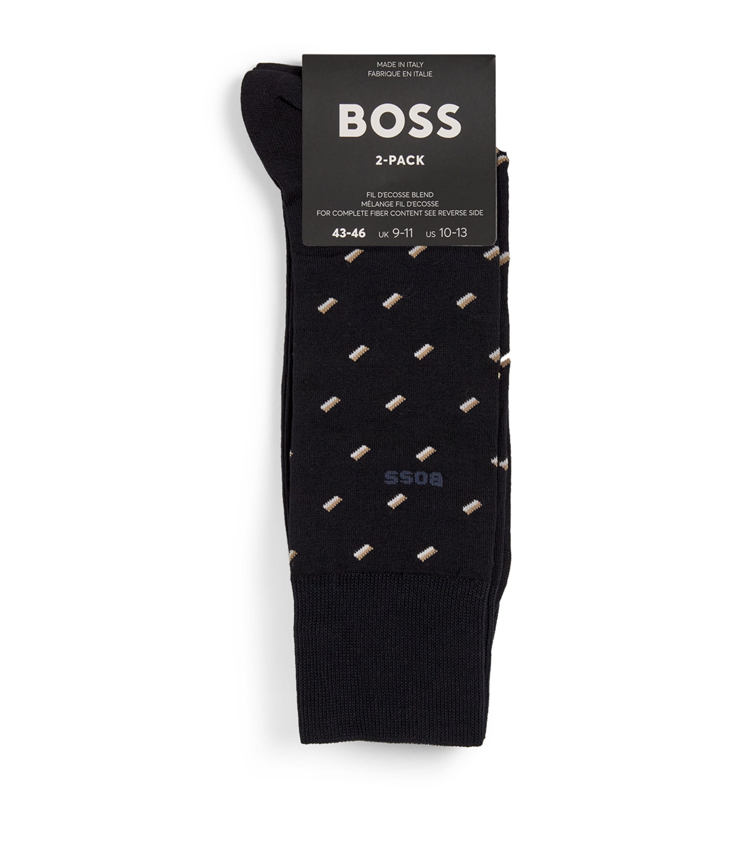 Hugo Boss Cotton-blend Logo Socks In Blue