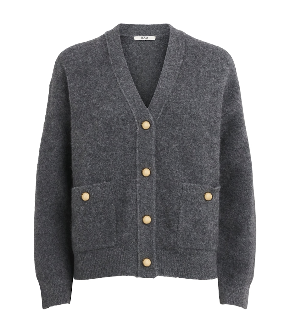 Maje Womens Yak-Blend Cardigan Grey Image 1