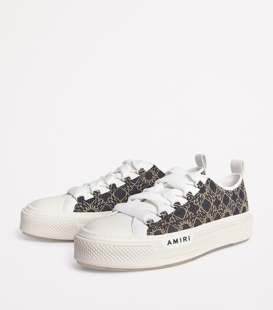 AMIRI Mens MA Quad Jacquard Court Sneakers Black Image 3