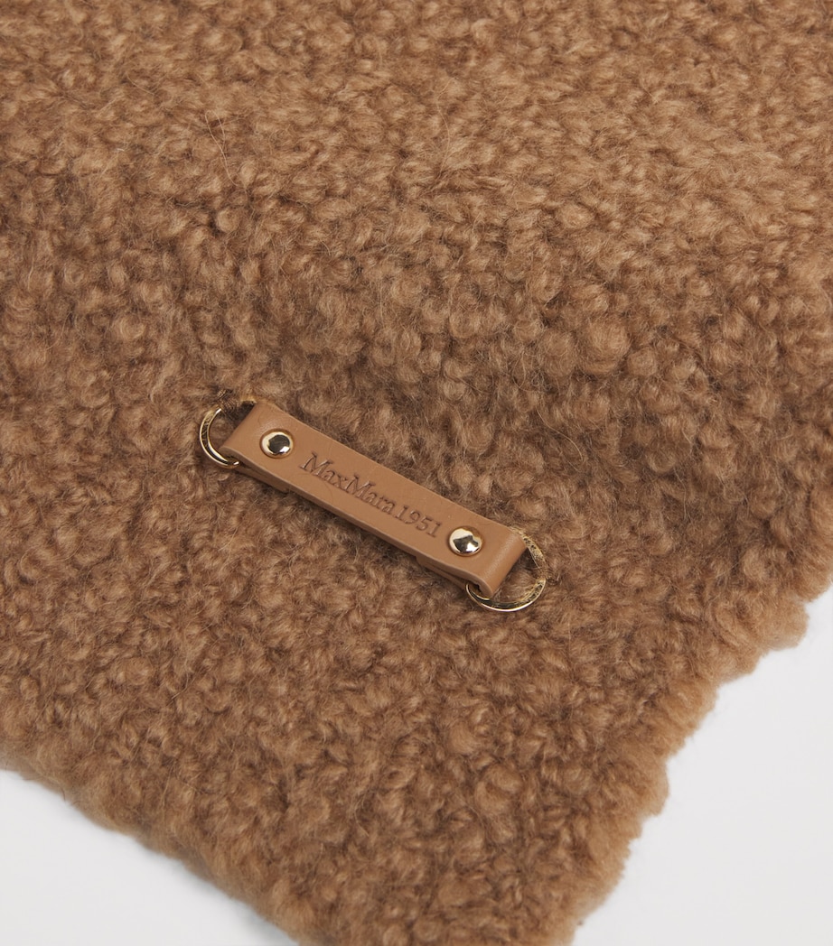 Knitted Logo-Patch Scarf CAMEL Image 4