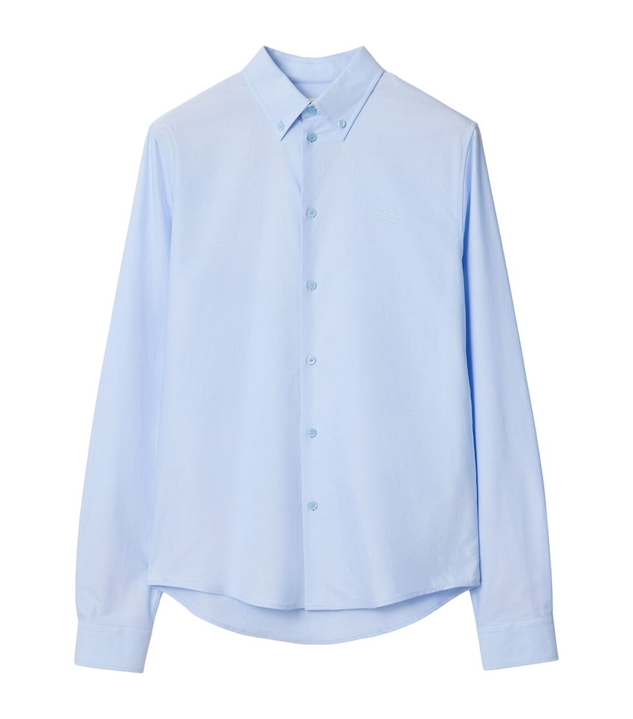 Cotton Check Slim Oxford Shirt BLUE SMOKE Image 1