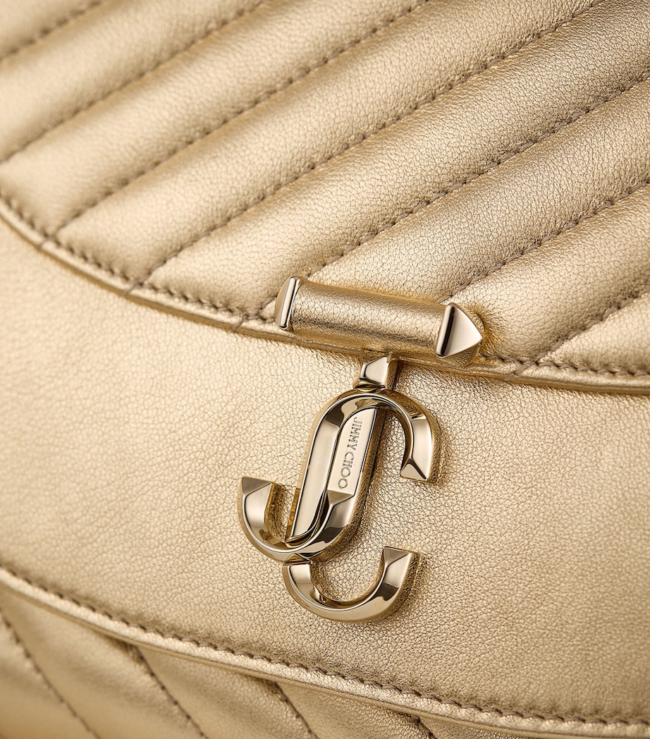 Leather Curve Clutch Bag GOLD/SHINY GOLD Image 3