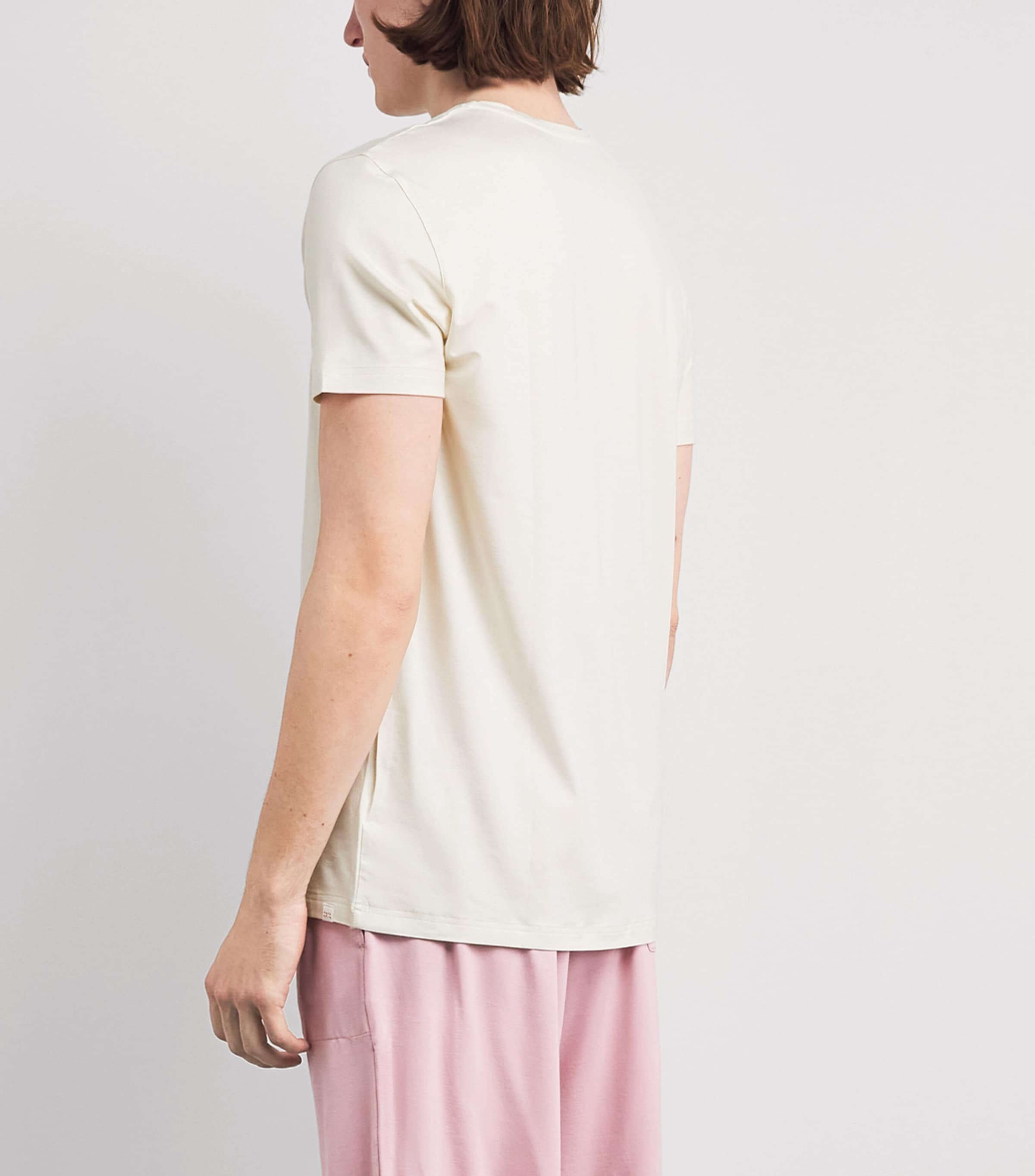 Derek Rose Mens Basel V-Neck Lounge T-Shirt Bei Image 5