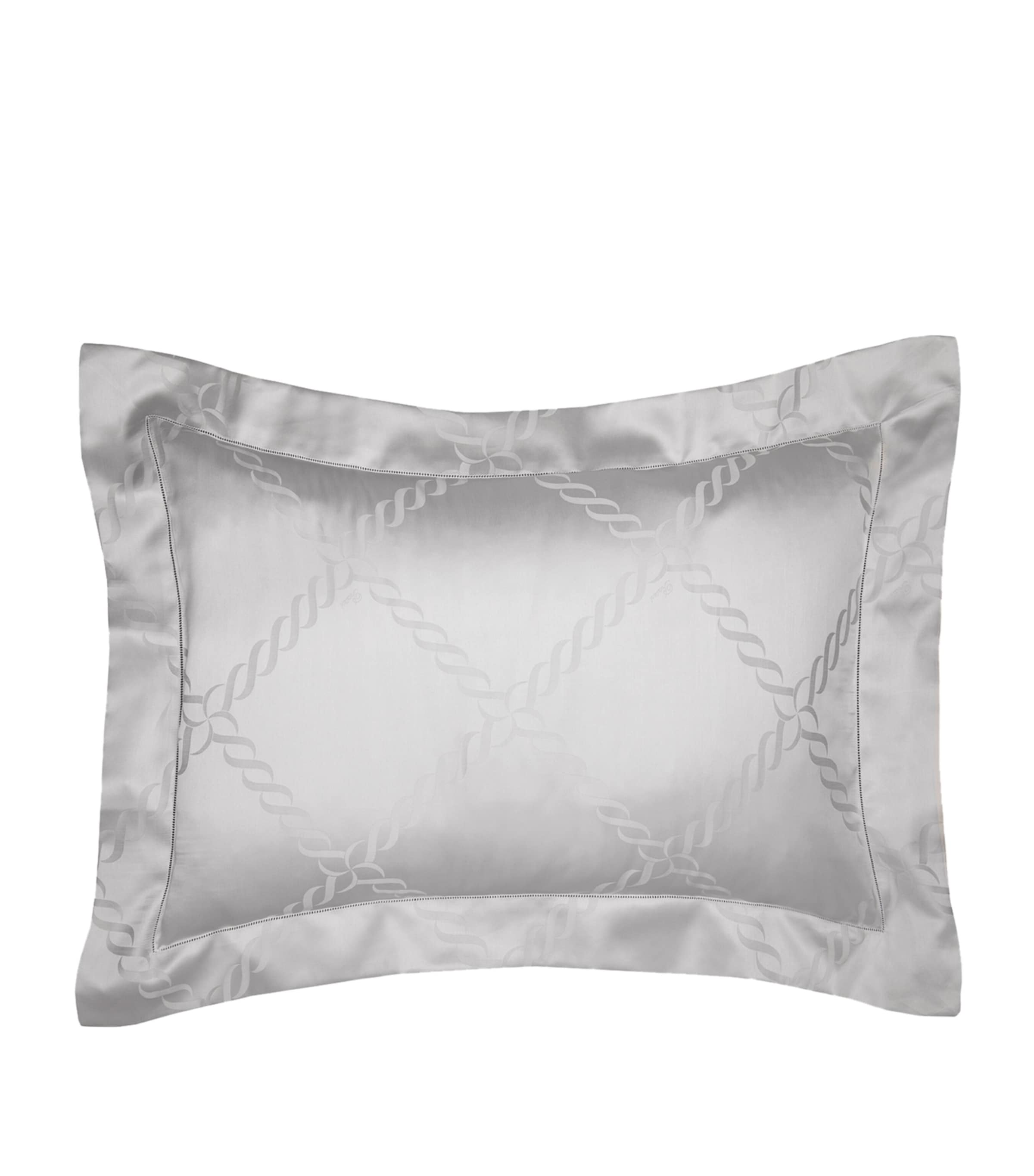 Pratesi Ori Treccia Oxford Pillowcase (50cm x 75cm) Sterling Image 1