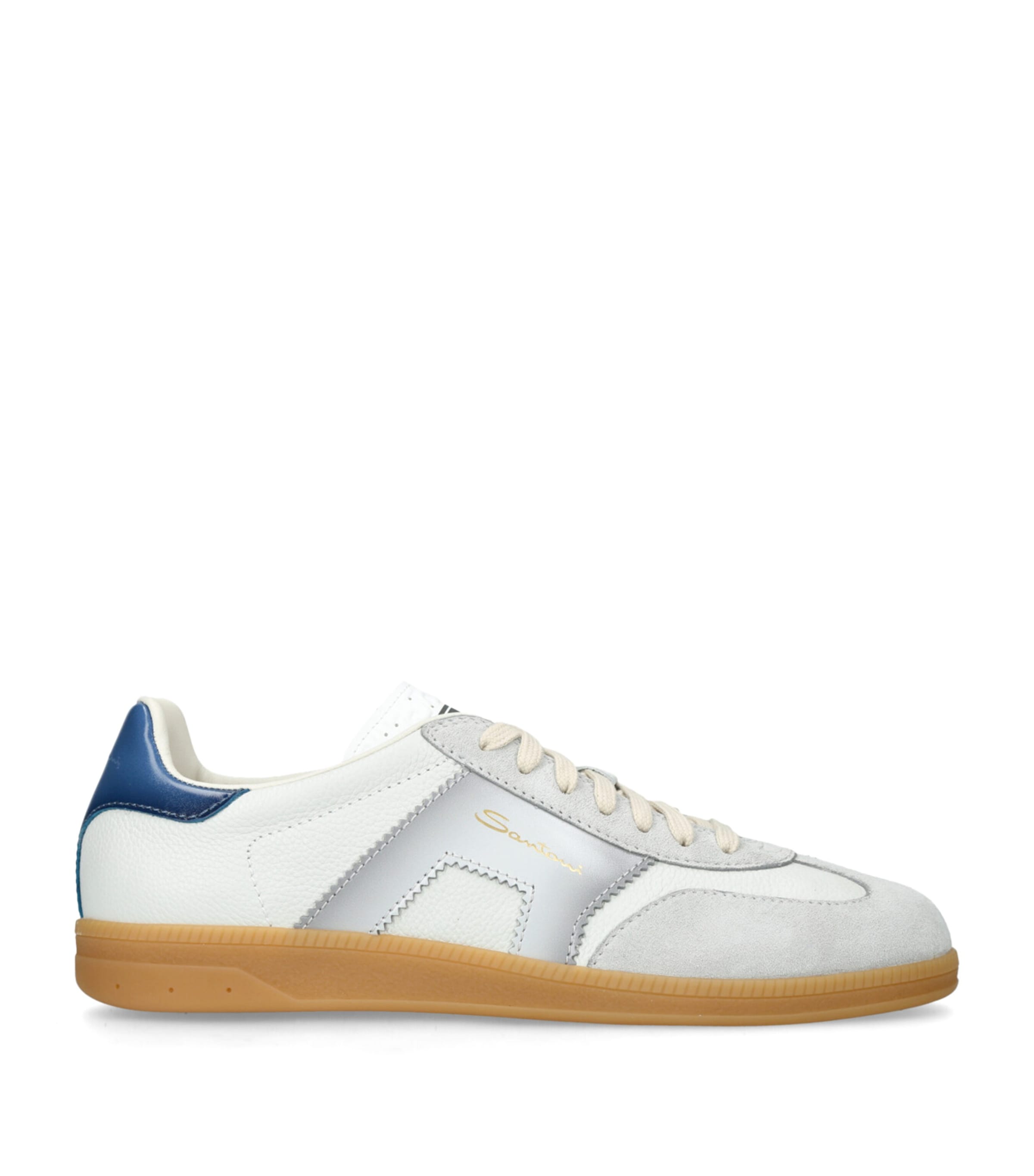 Leather Double Buckle Olympic Sneakers WHITE/NAVY Image 1