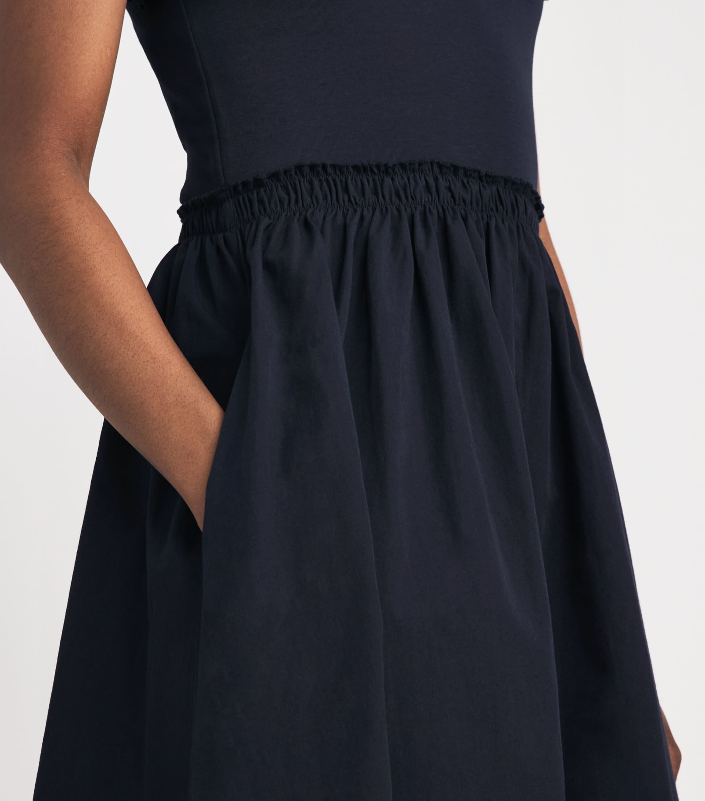 Claudie Pierlot Womens Cotton Ruffled Midi Dress Navy Image 5