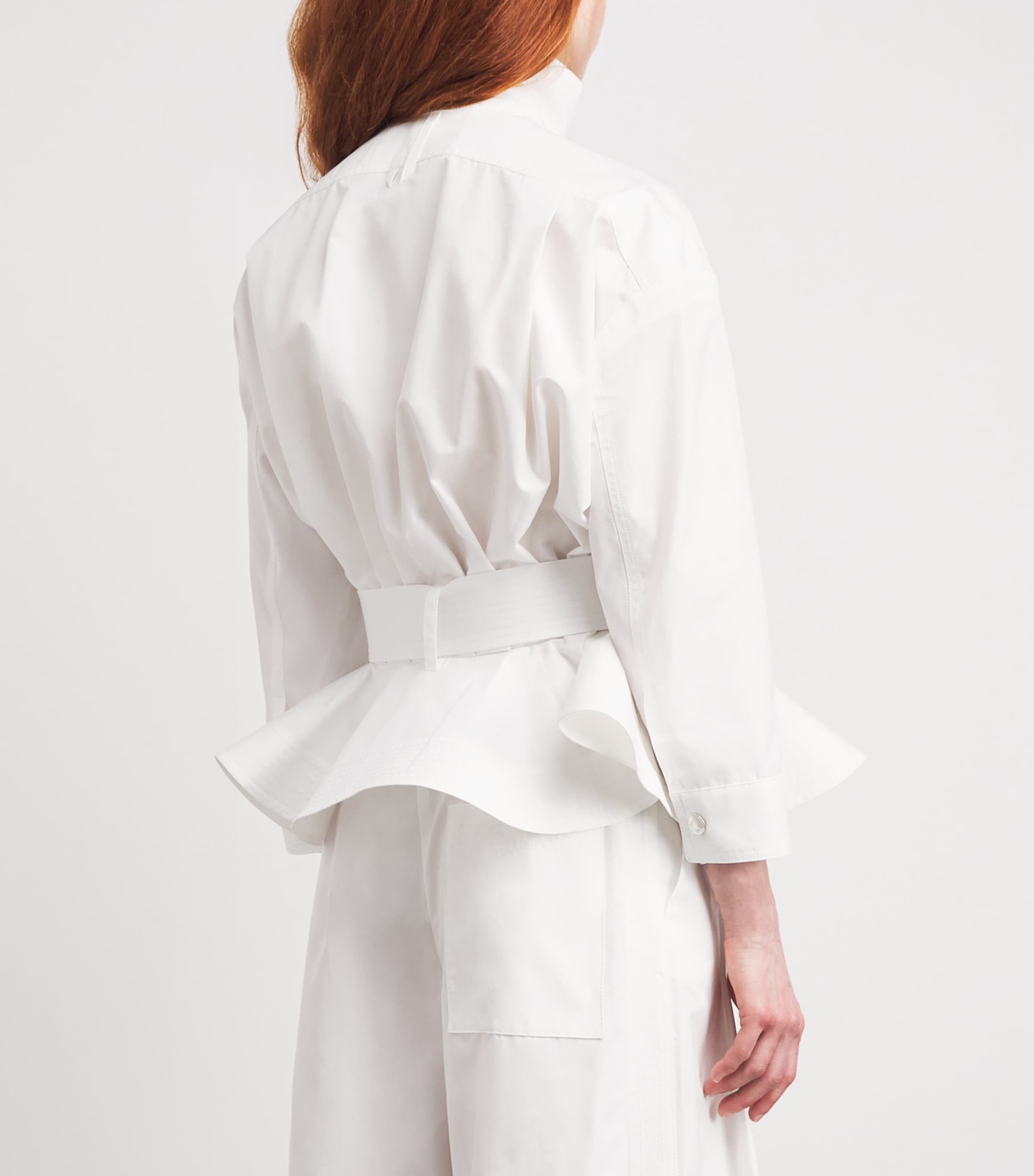 Jacquemus Womens Cotton Cabana Belted Shirt Jacket White Image 5