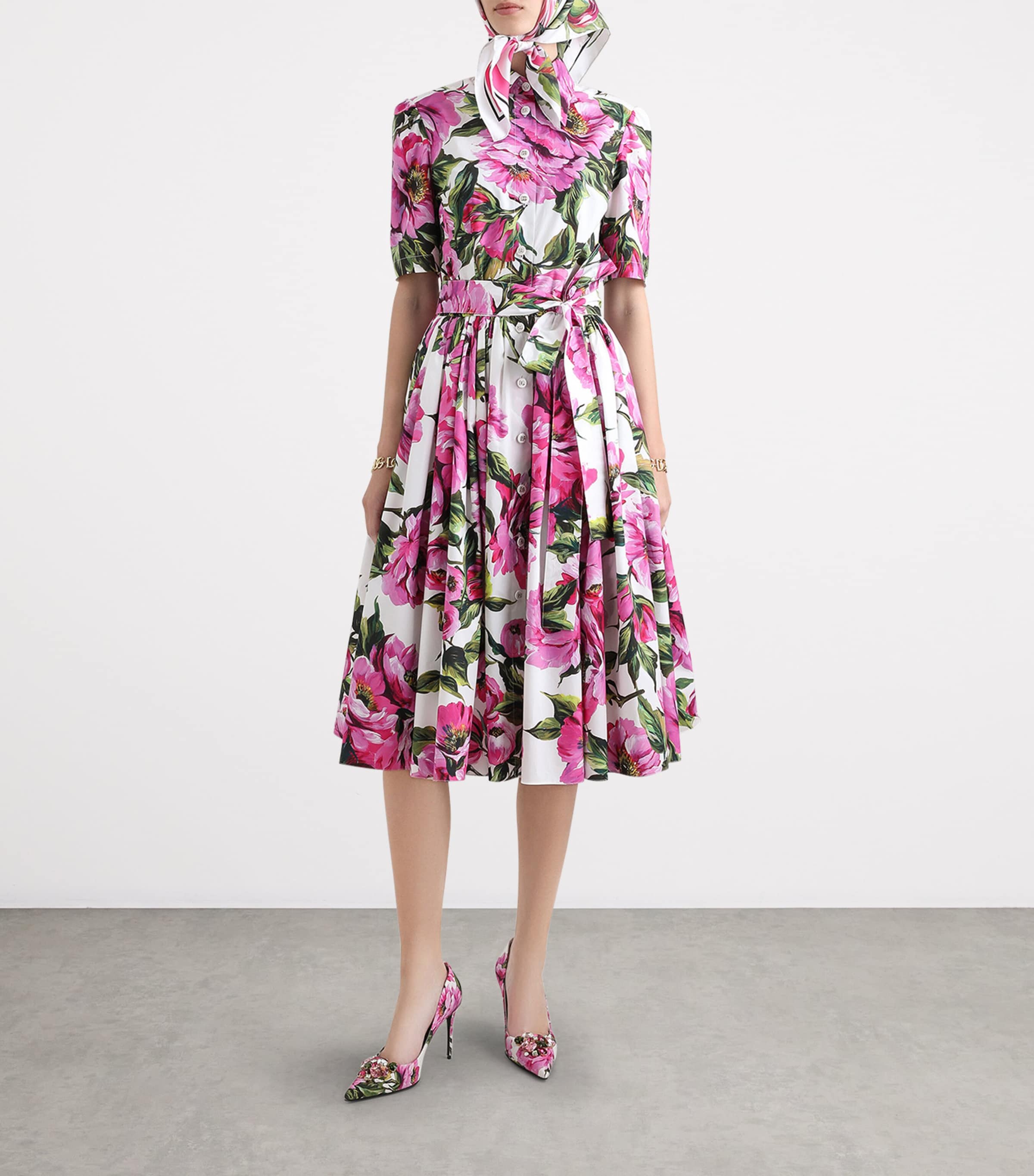 ワンピース D&G FLOWER PRINT MIDI DRESS DOLCE & GABBANA Floral Print Midi Dress – Luxury Promise