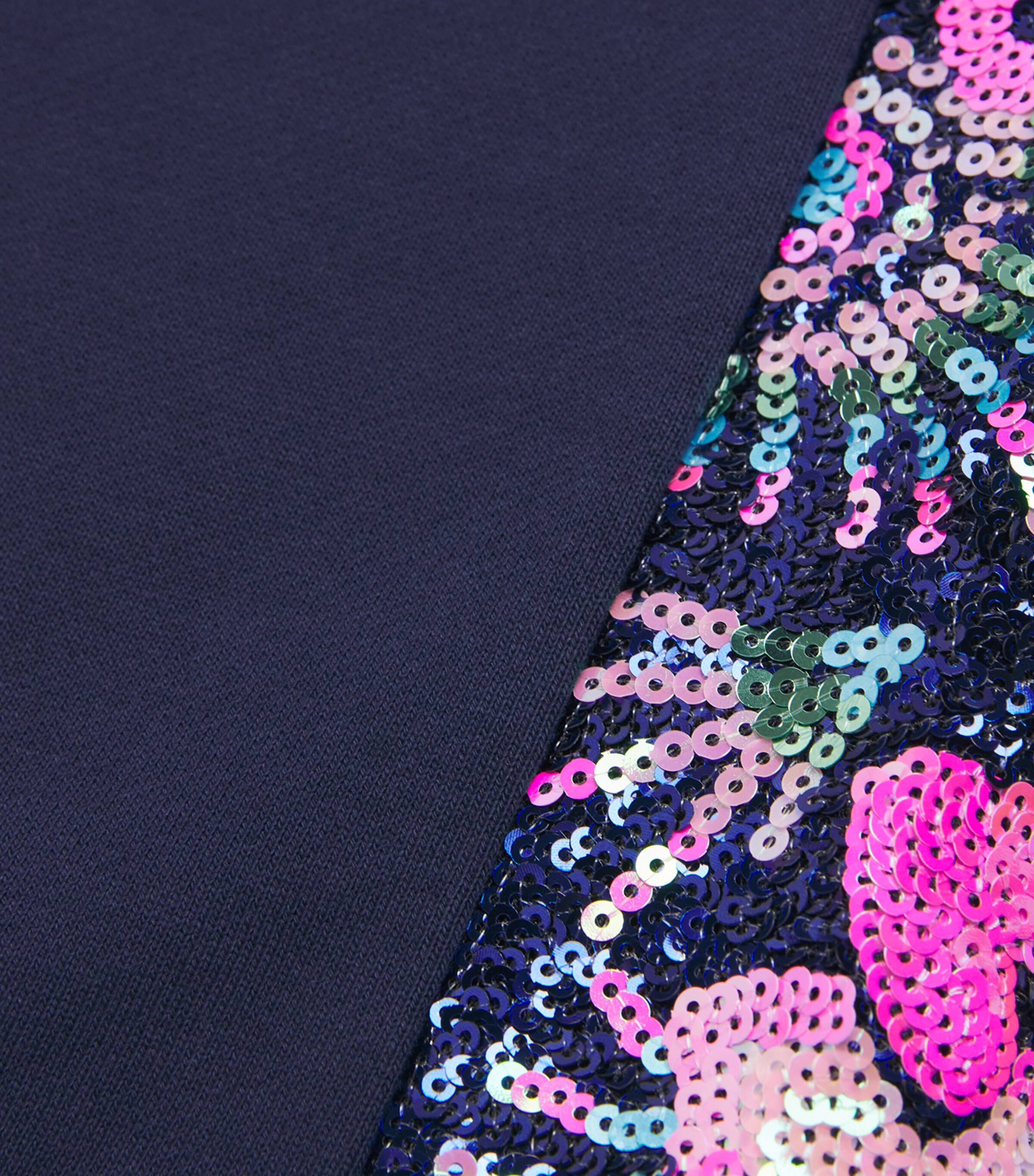 Sequinned Floral Sweatpants (8-12 Years) NAVY Image 3