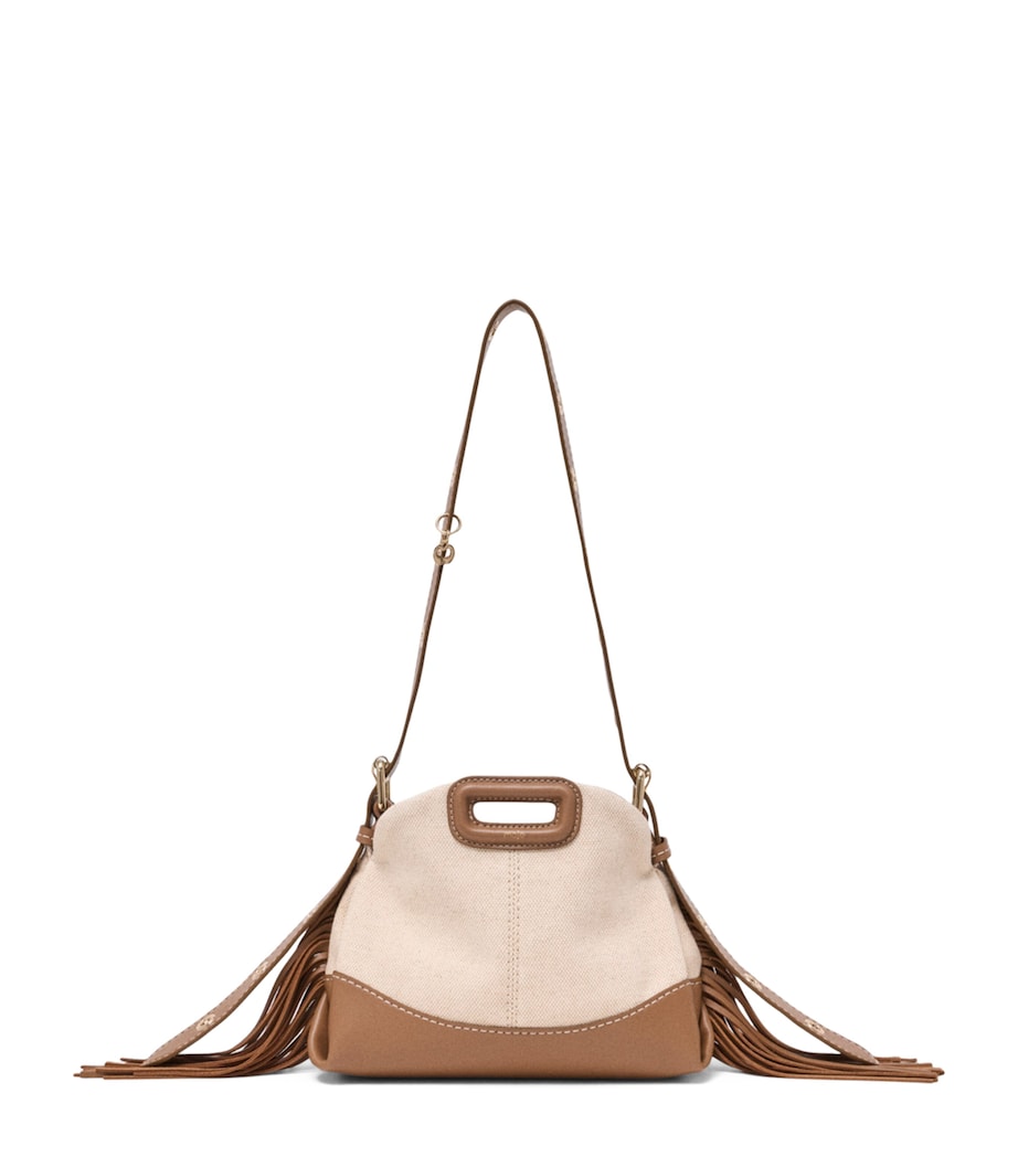 Maje Small Canvas Miss M Shoulder Bag Moka/white Image 1