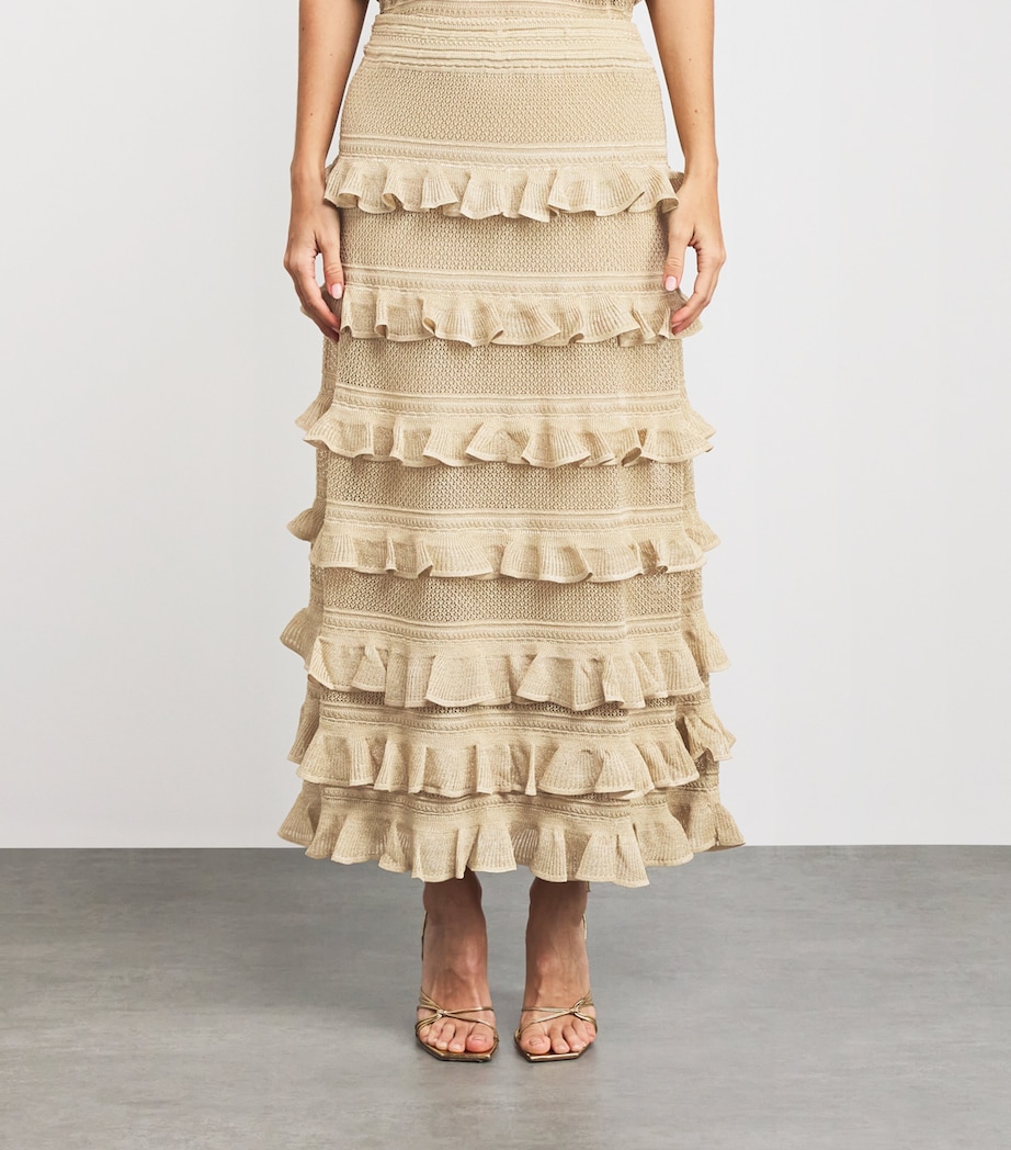 Knit Hypnotic Midi Skirt METGLD/METALLIC GOLD Image 3