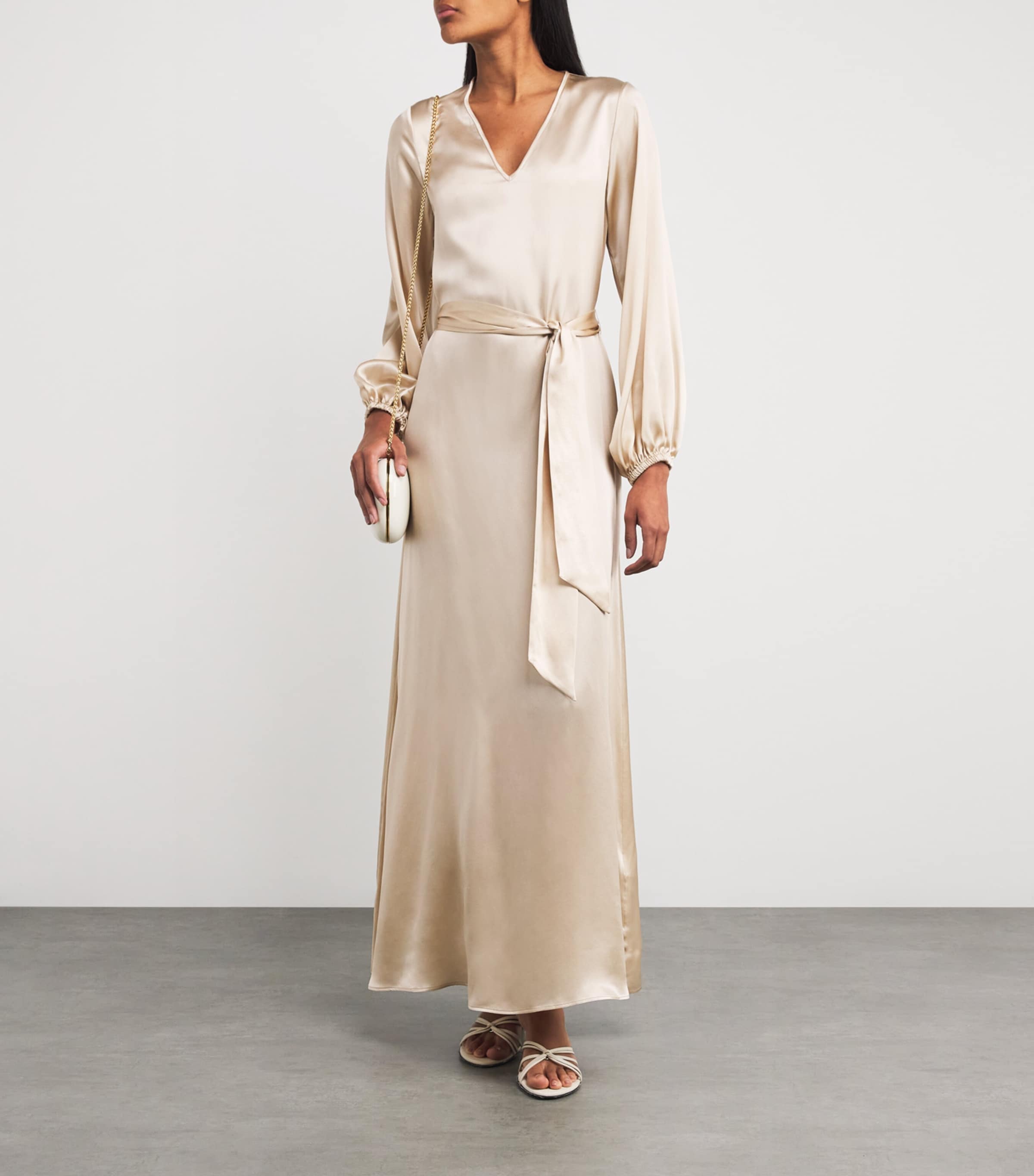 Silk Long-Sleeve Maxi Dress SABBIA Image 2
