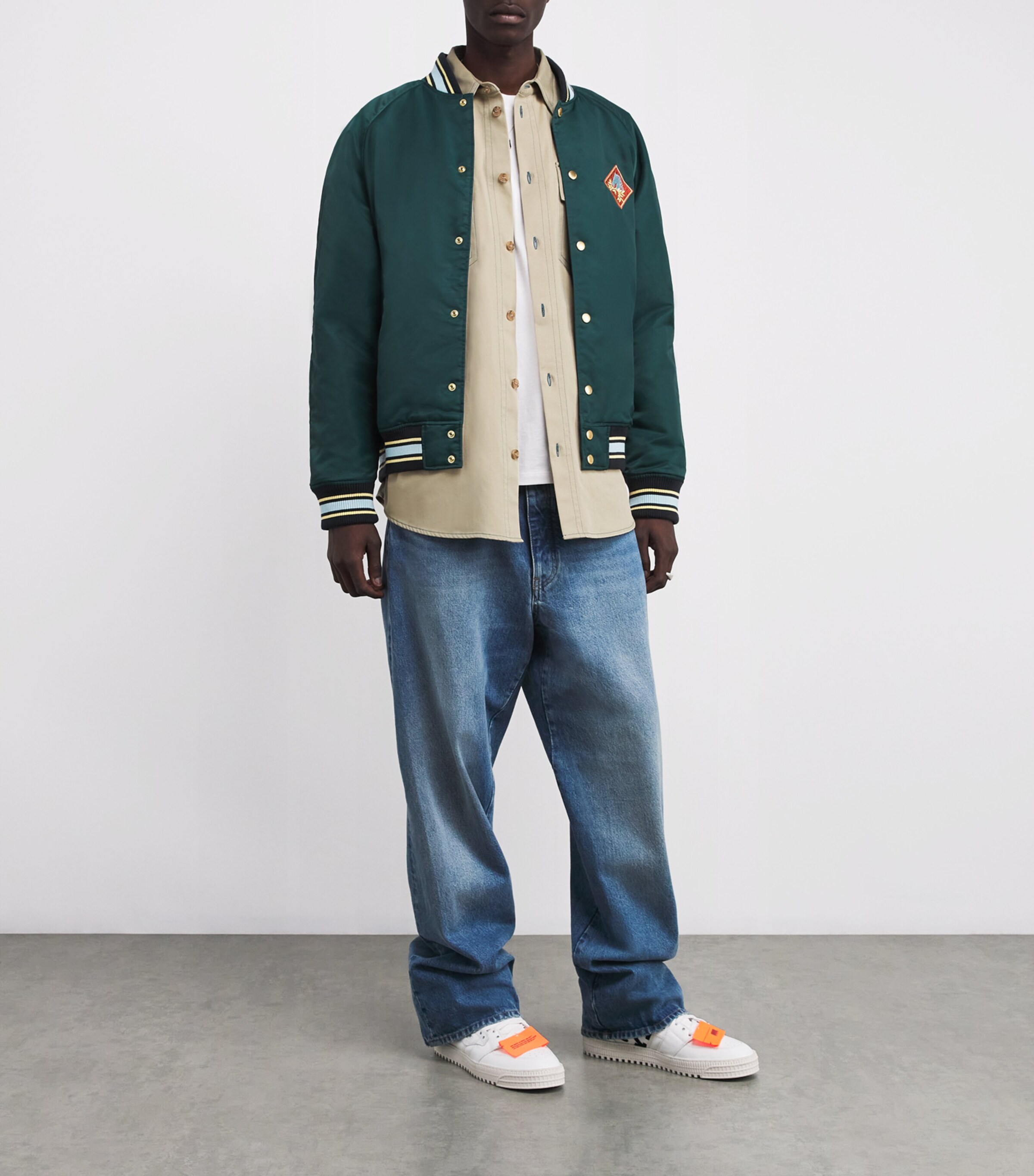 Off-White Mens Cotton Twin-Pocket Overshirt Bison Crï¿½me Image 2