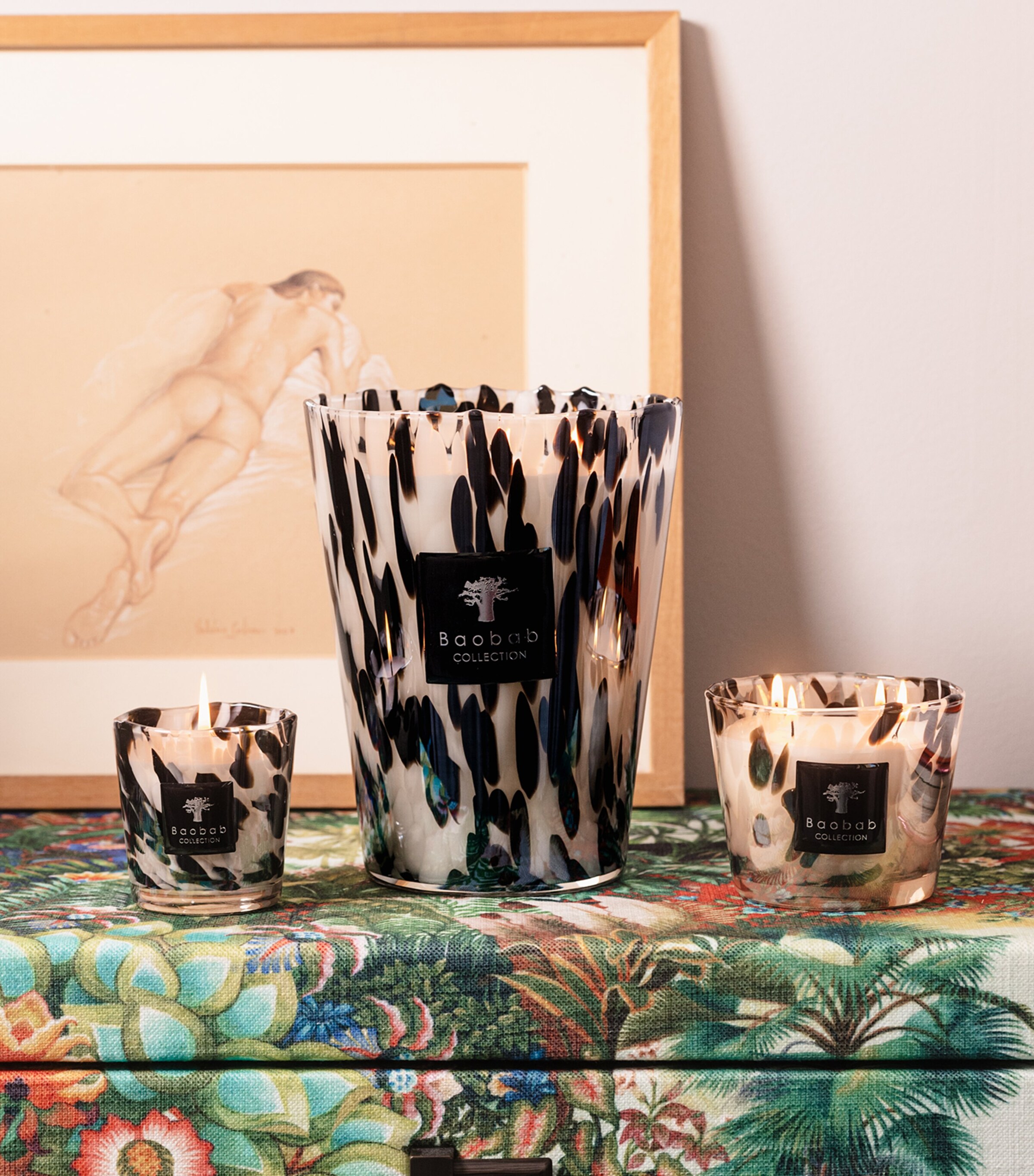 Baobab Collection Black Pearls Candle (10cm) Black Image 3