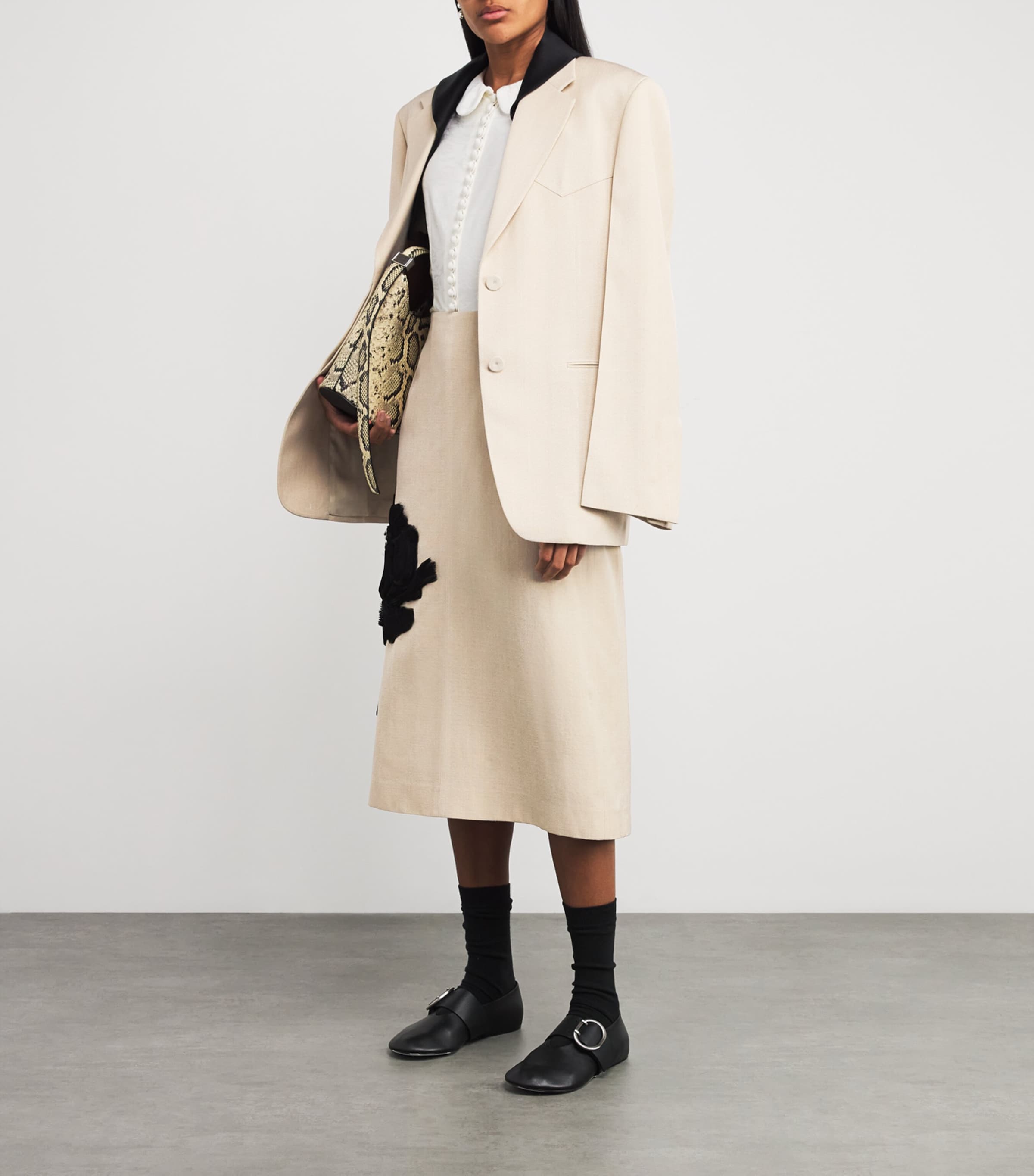Jil Sander Floral Appliqué Midi Skirt | Harrods US
