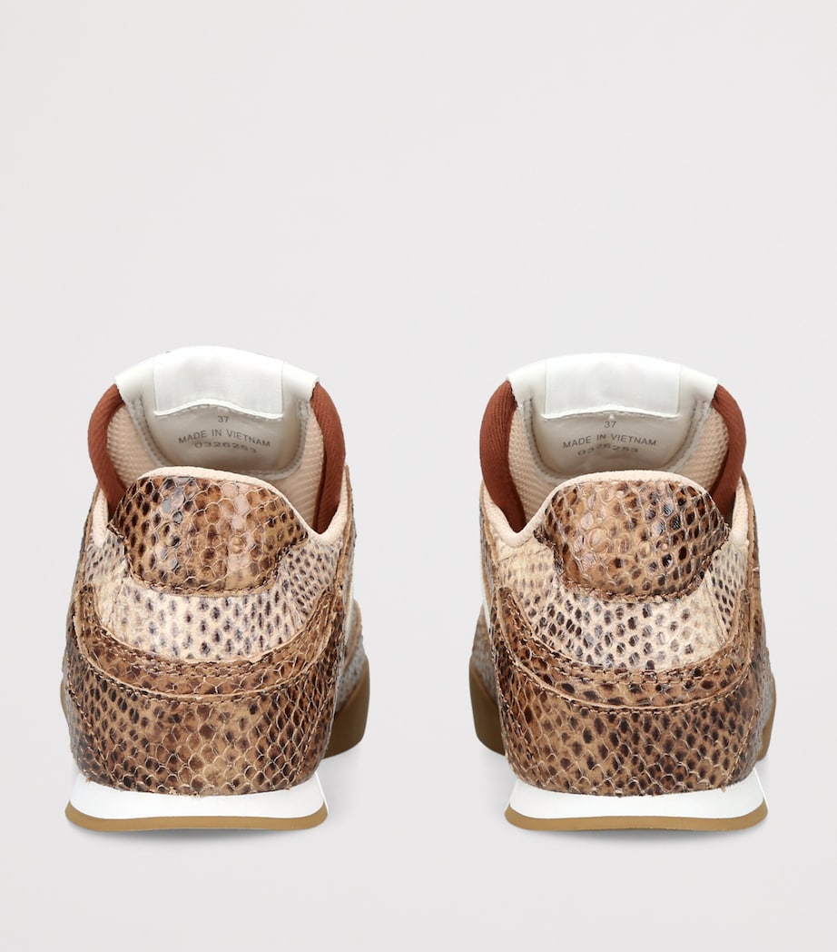 Chloé Snake-Embossed Leather Kick Sneakers Brown/oth Image 4