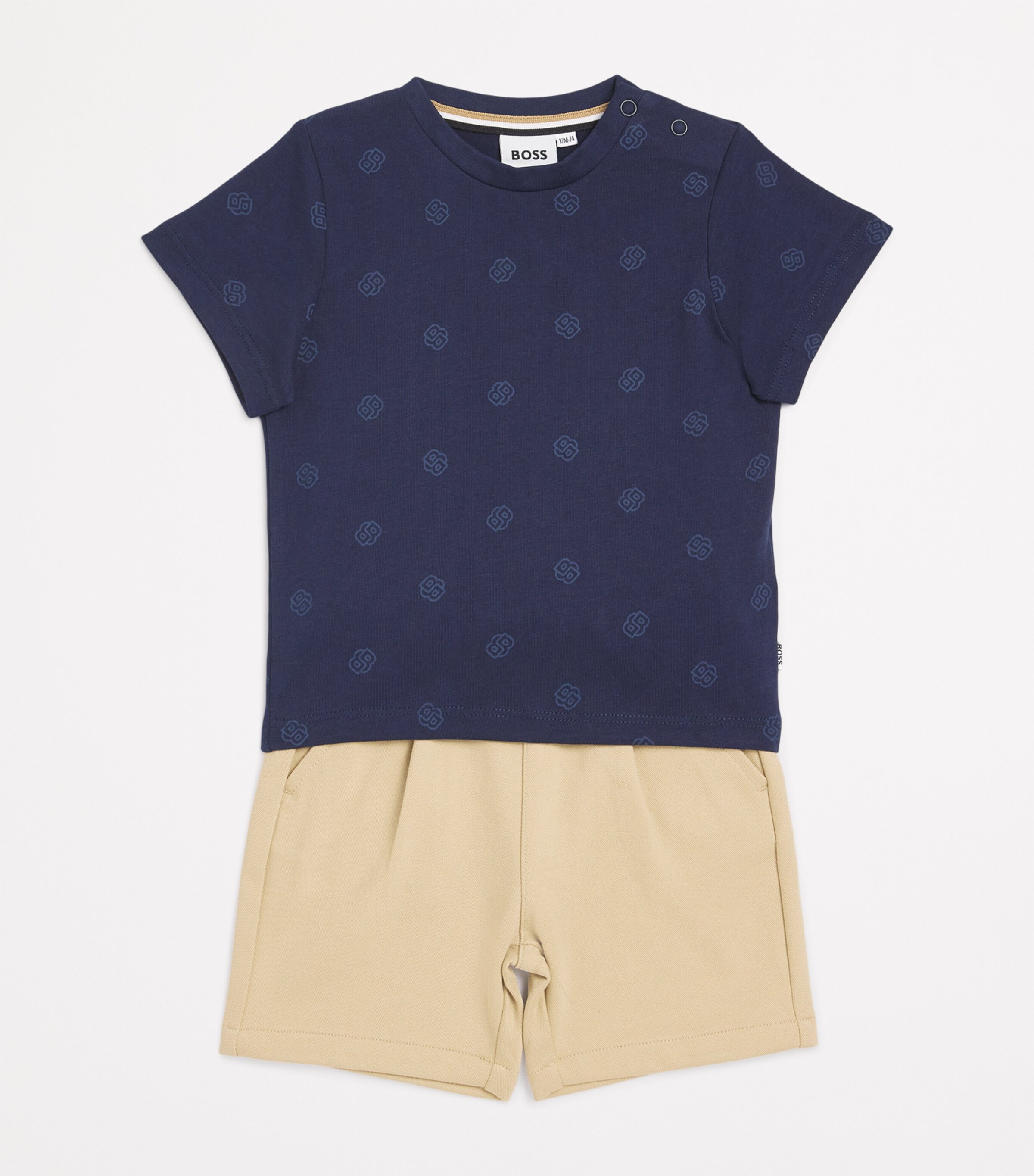 BOSS Kidswear Drawstring Shorts (3-18 Months) Stone Image 3