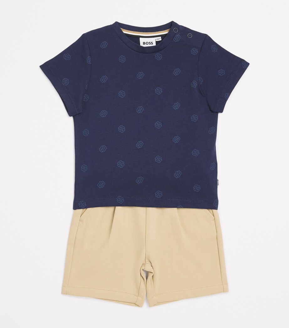 BOSS Kidswear Drawstring Shorts (3-18 Months) Stone Image 3