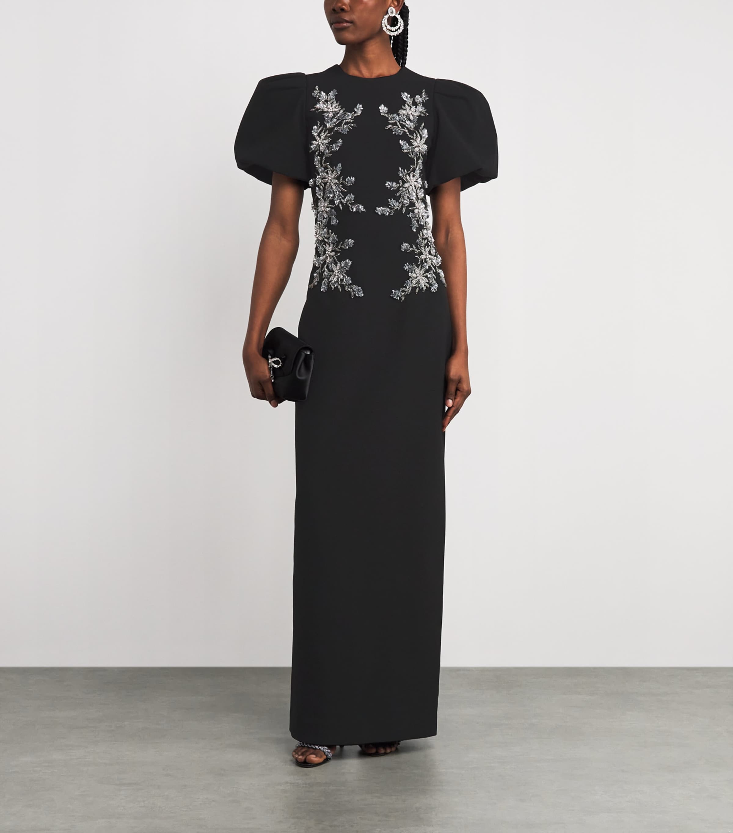 Zephyr Puff-Sleeve Gown BLACK Image 2