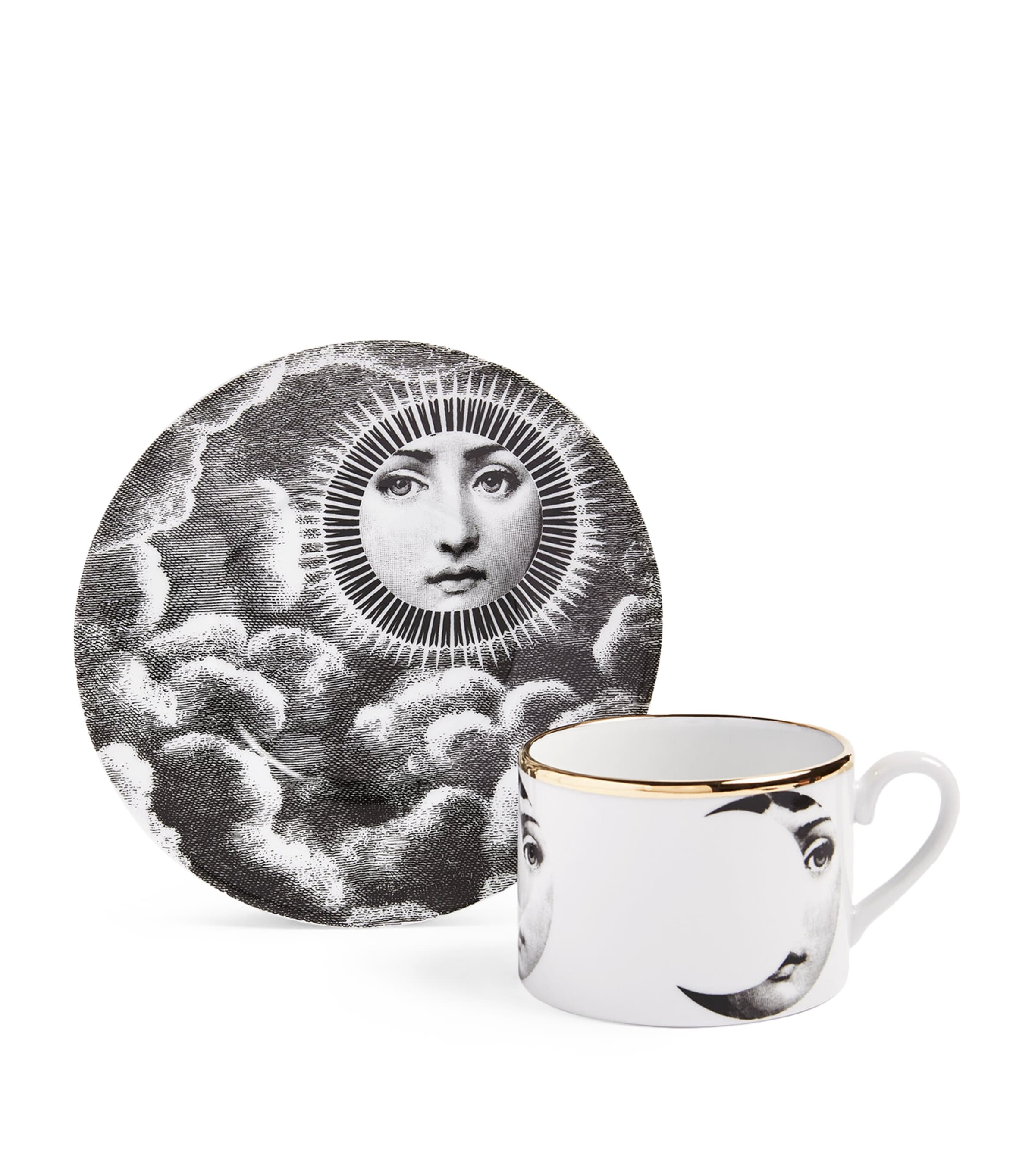 Fornasetti Tema e Variazioni Sole e Luna Teacup and Saucer Image 3