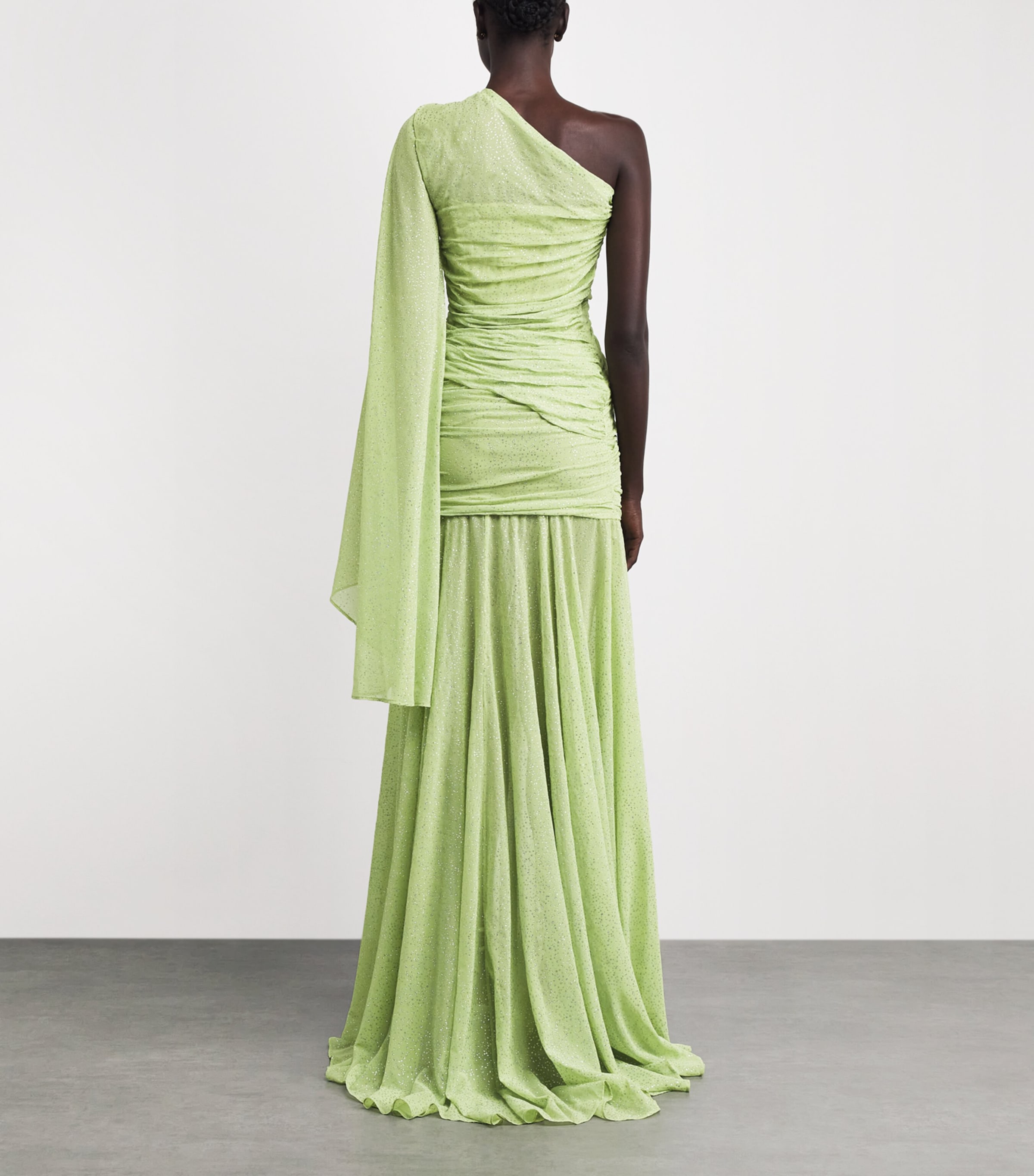 Glitter-Embellished Jacinthe Gown GREEN Image 3