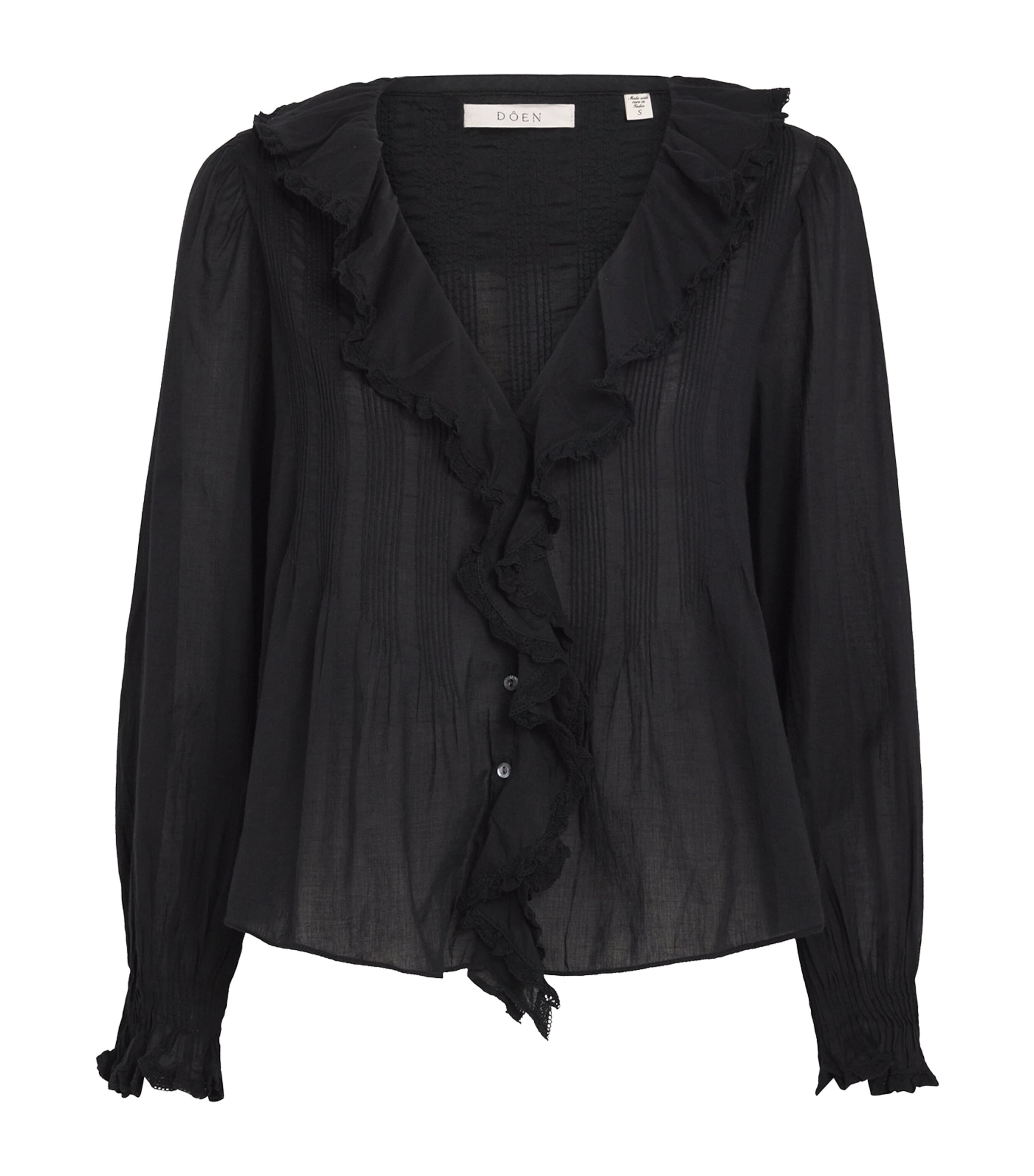 Doen Ruffled Hardy Blouse In Black
