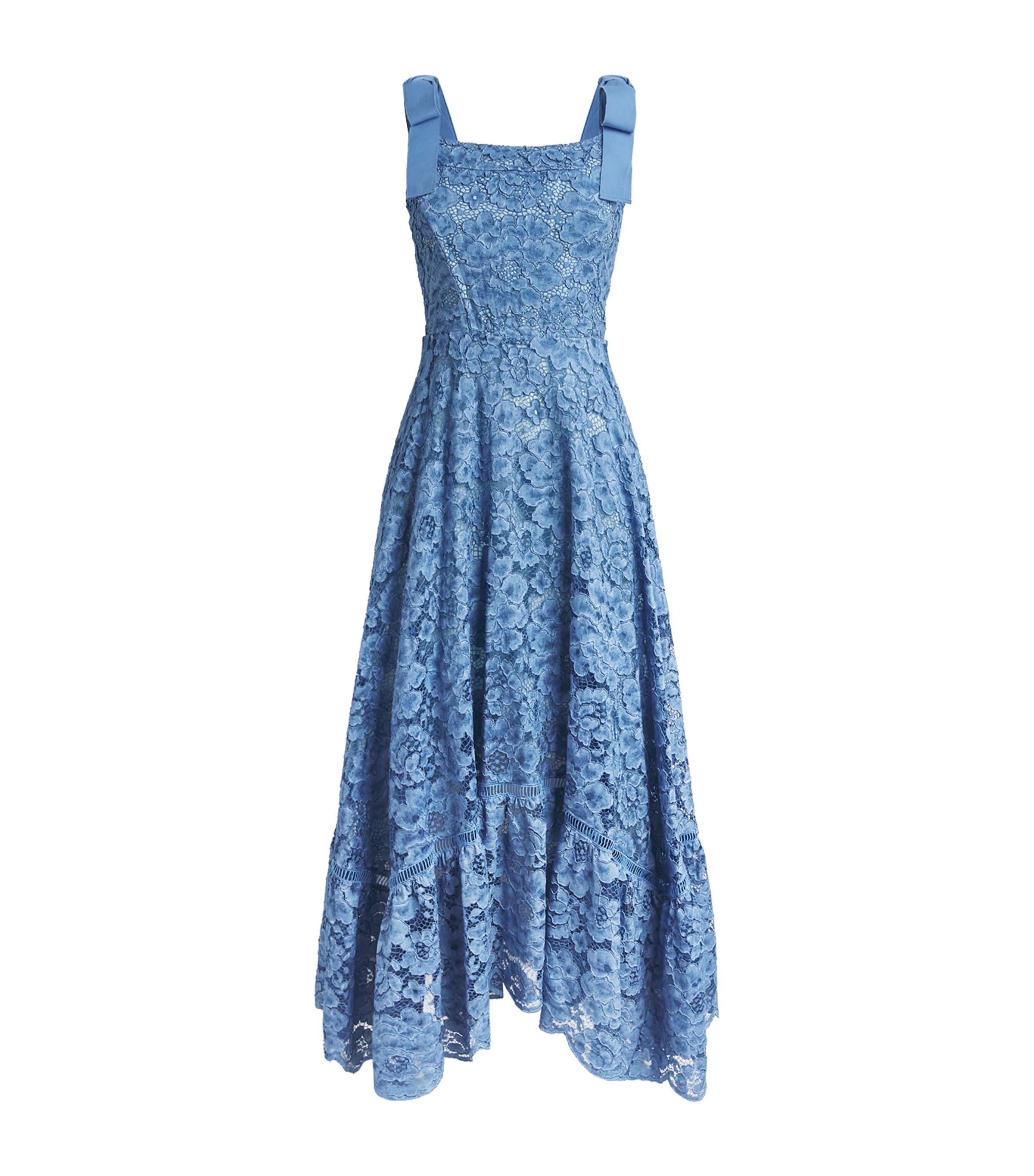Alice And Olivia Alice+olivia Lace Rosalee Midi Dress In Blue