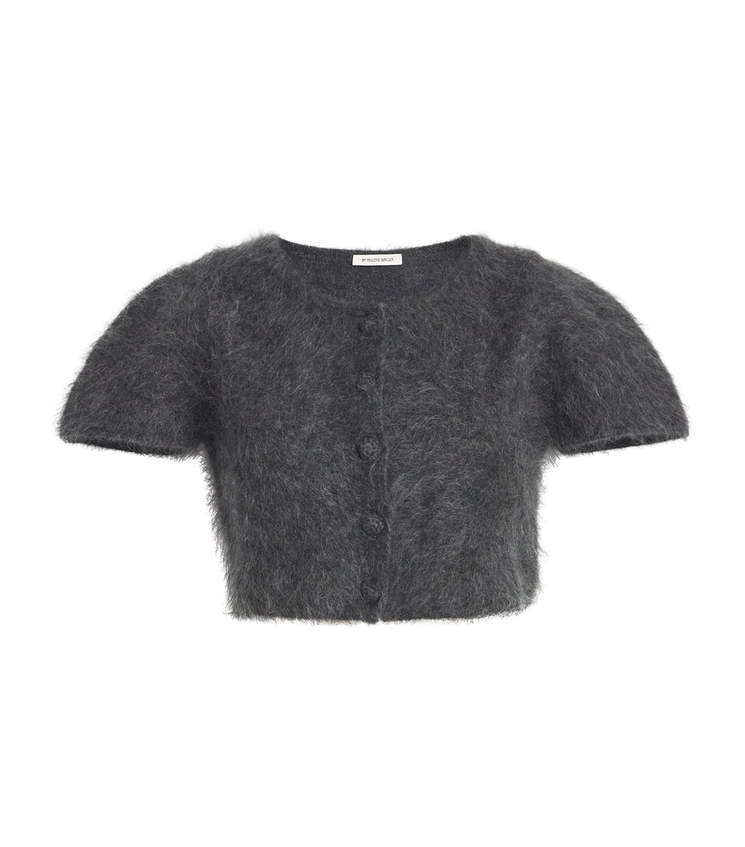 Shop By Malene Birger Wool-blend Zhara Crop Top In Grey