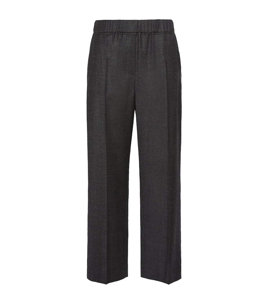 Weekend Max Mara Womens Virgin Wool-Blend Elasticated Trousers Dark Grey Image 1