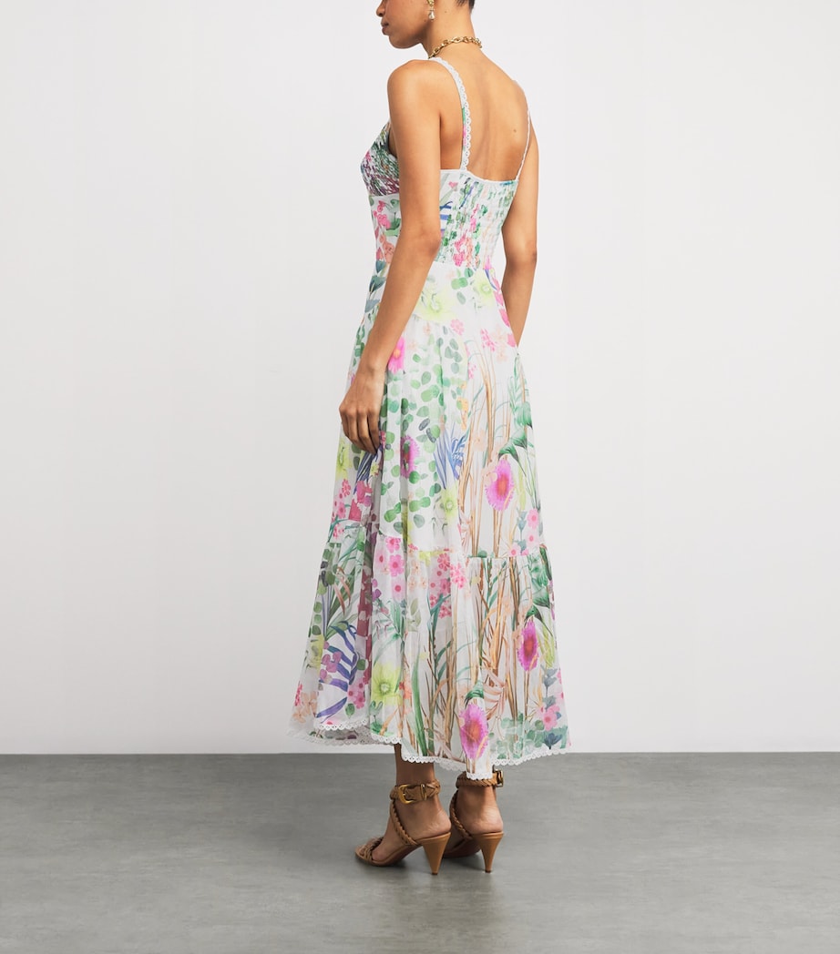 Cotton-Blend Cael Midi Dress WHITE LAGOON Image 3