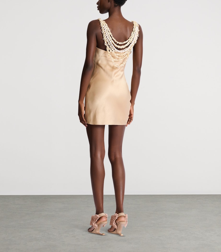 Silk Shell Mini Dress GYH BEIGE/COQUILLAGE Image 3