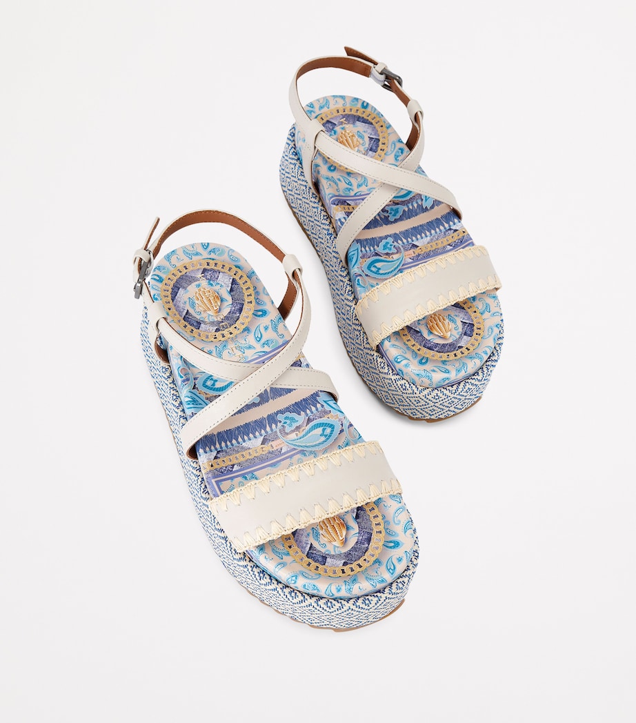 Leather Chelsea Flatform Sandals BLUE/PAL.C Image 4