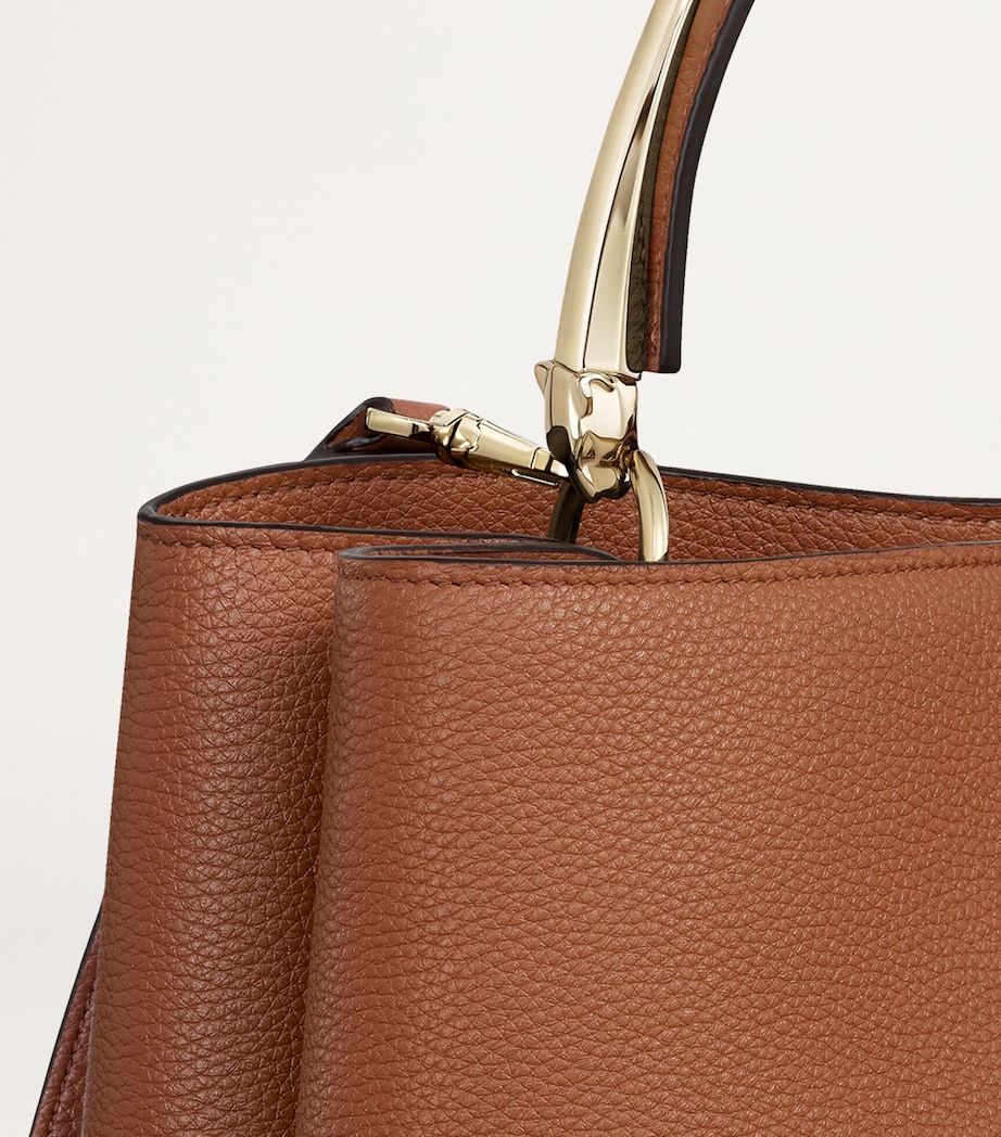 Medium Calfskin Panthère de Cartier Top-Handle Bag CARAMEL Image 5