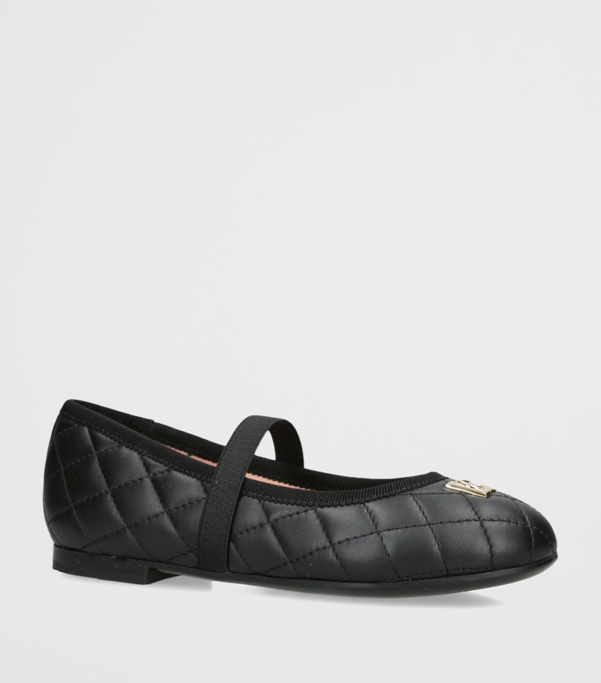 Dolce&Gabbana Kids Leather Quilted Ballet Flats Black Image 2