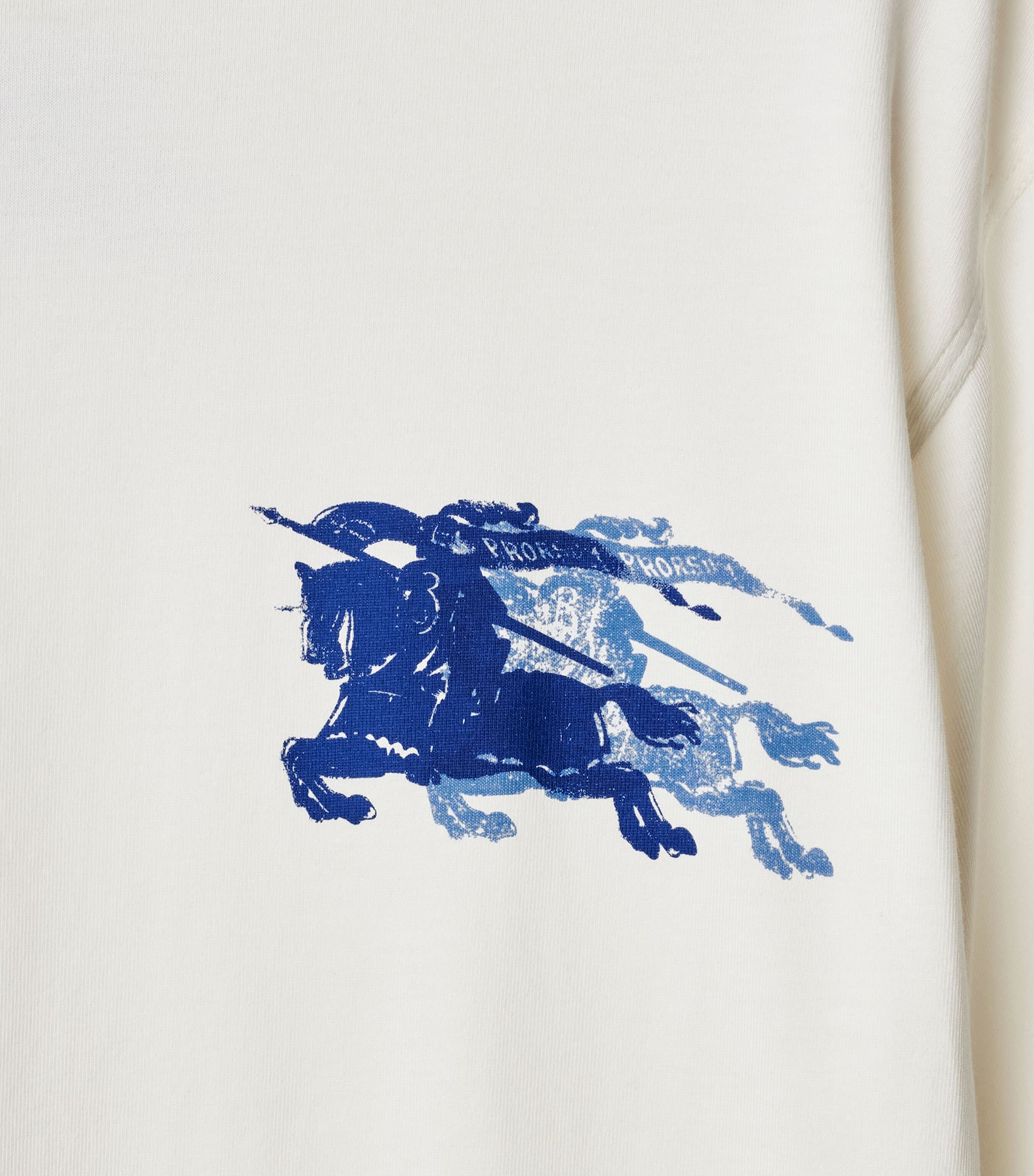 Burberry Cotton Equestrian Knight Print T-shirt In White