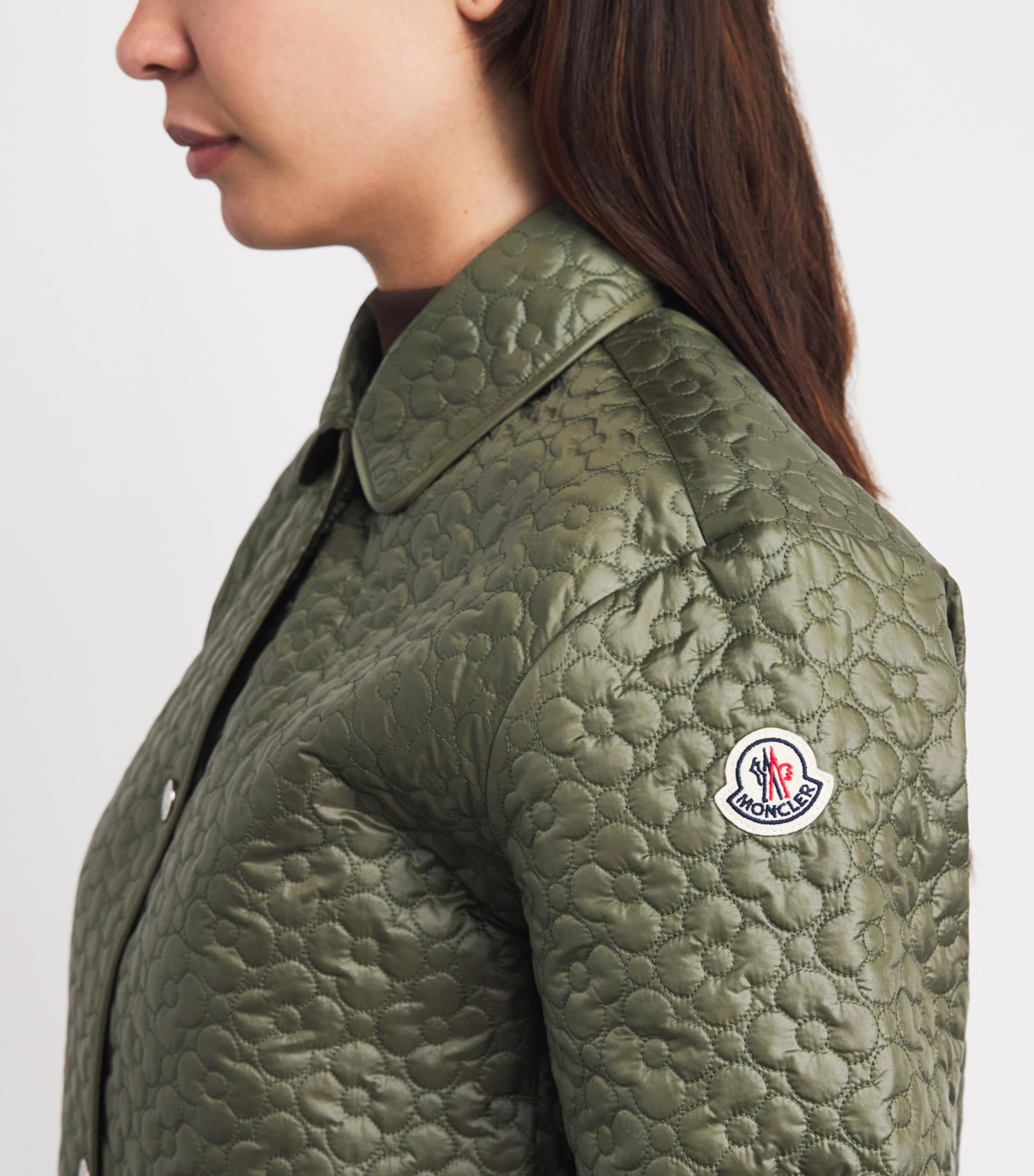 moncler トップス　フローラル Moncler Green Floral-Quilted Overshirt | Harrods US