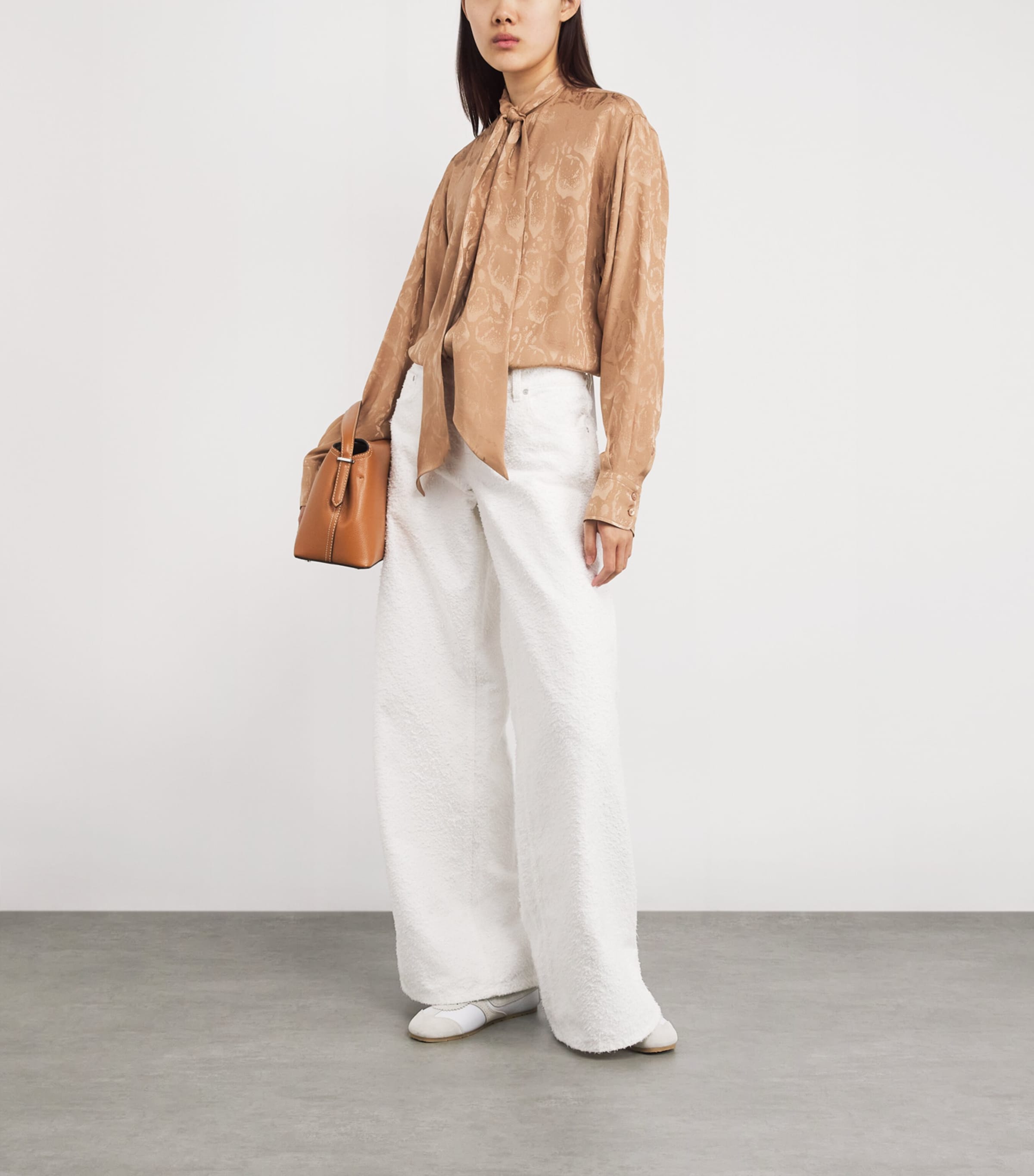 Bouclé Wide-Leg Jeans 9001 WHITE Image 2