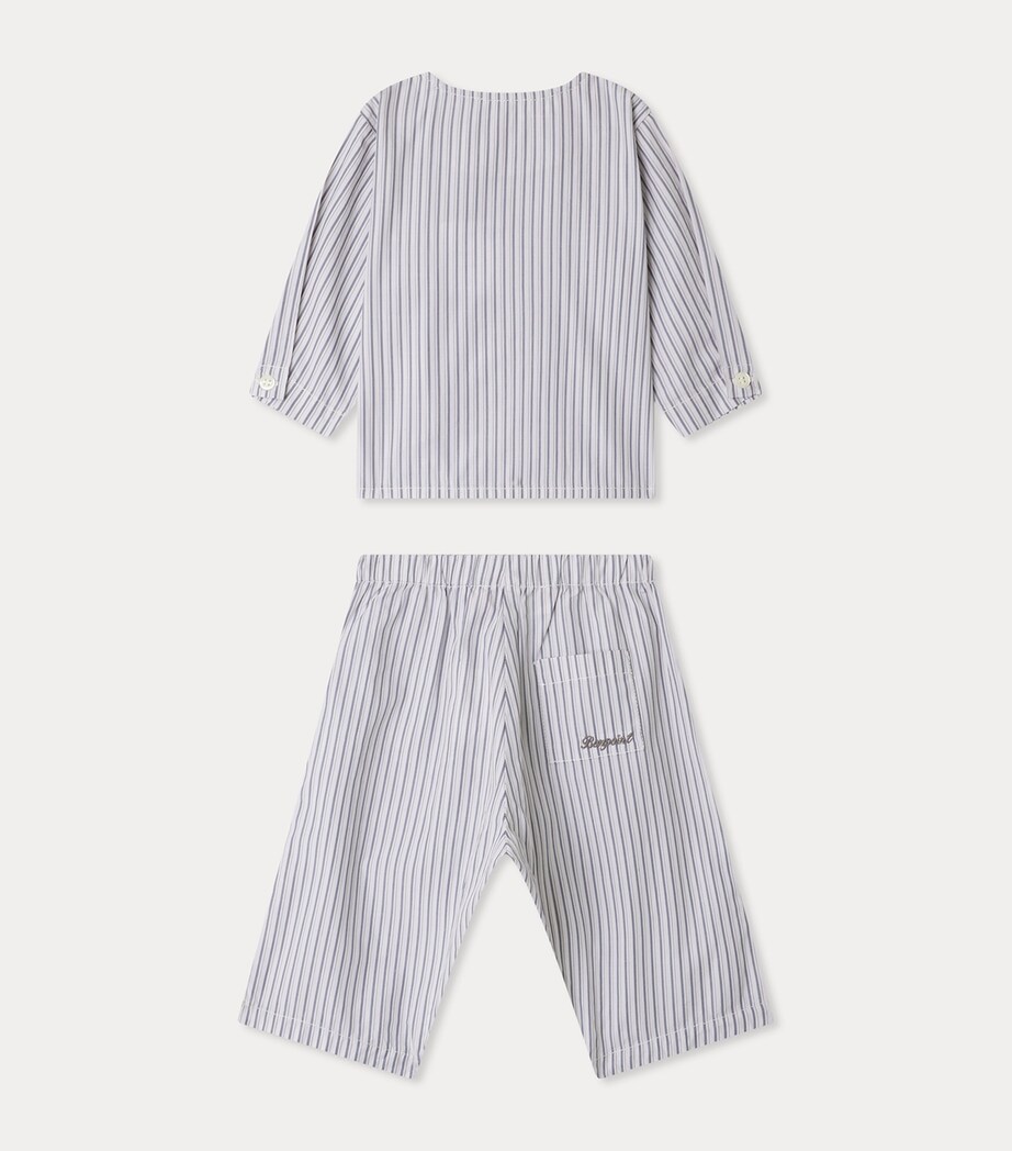 Cotton Top and Trousers Set (1-18 Months) RA BLEU GRIS Image 2